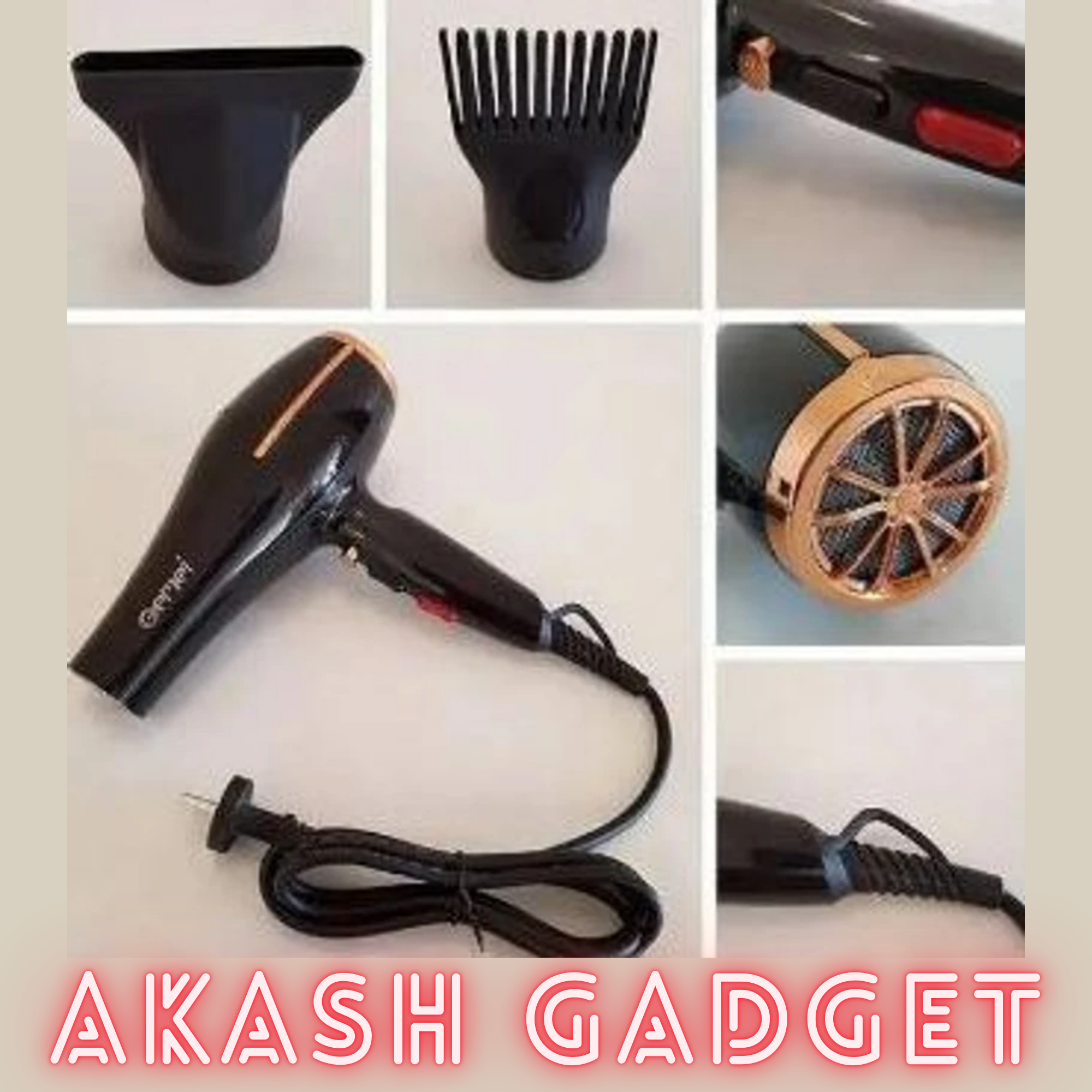 Gemei GM-1780 Professional Hair Dryer | AC Motor 3000W Overheat Protection_img_6