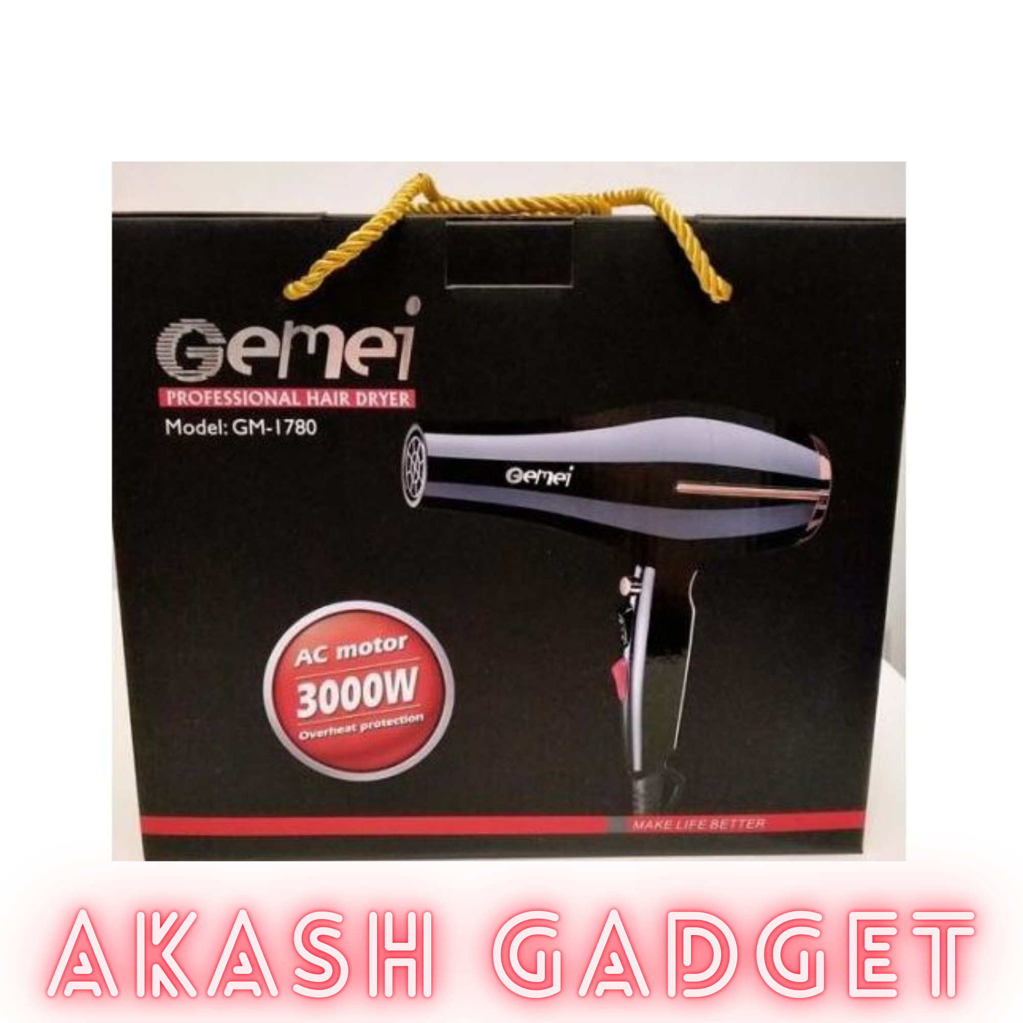 Gemei GM-1780 Professional Hair Dryer | AC Motor 3000W Overheat Protection_img_7