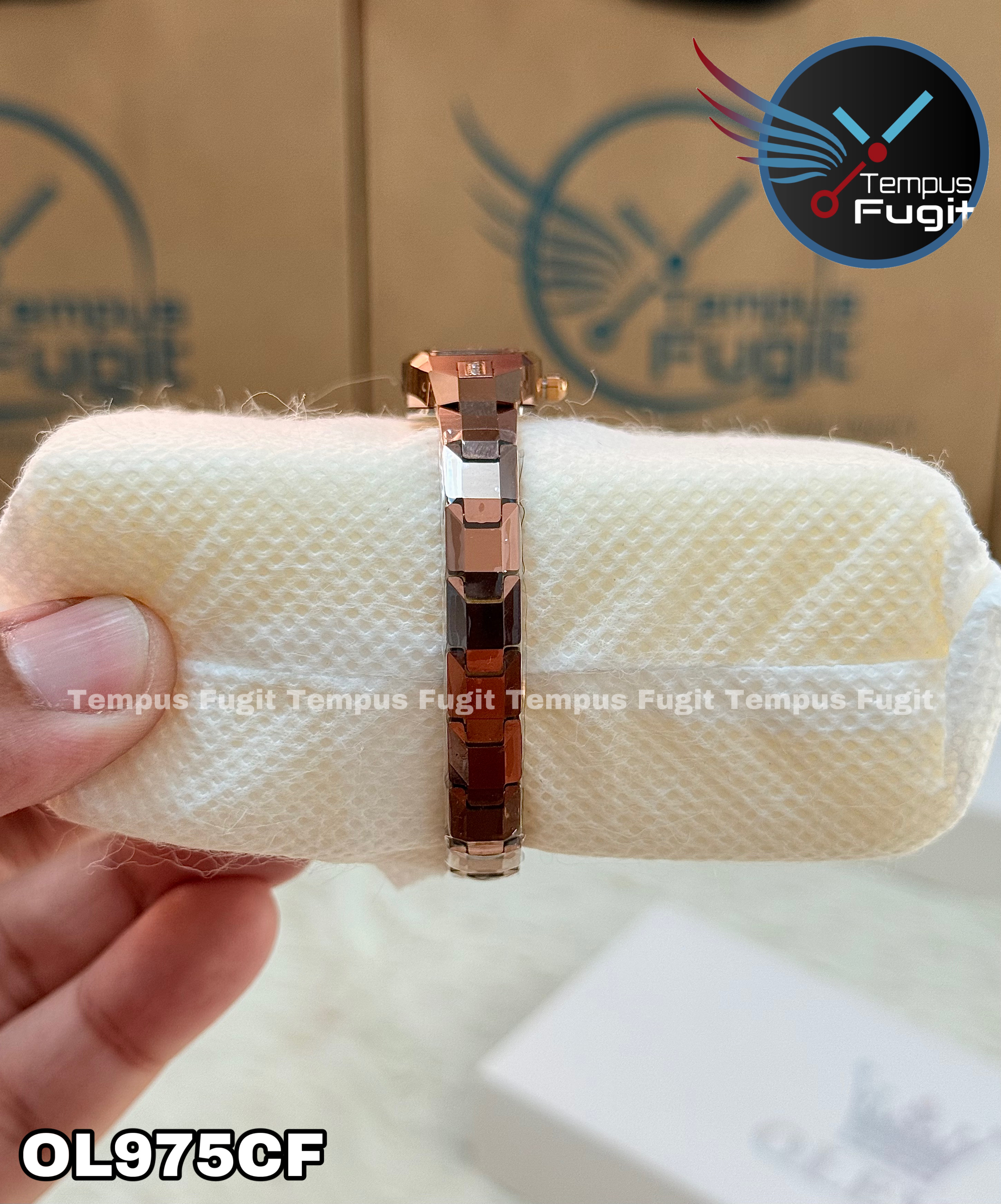 OLEVS 5501 Ladies Chain Watch-Coffee Dial- Coffee Bezel- Coffee Chain- TF Code OL975CF_img_16