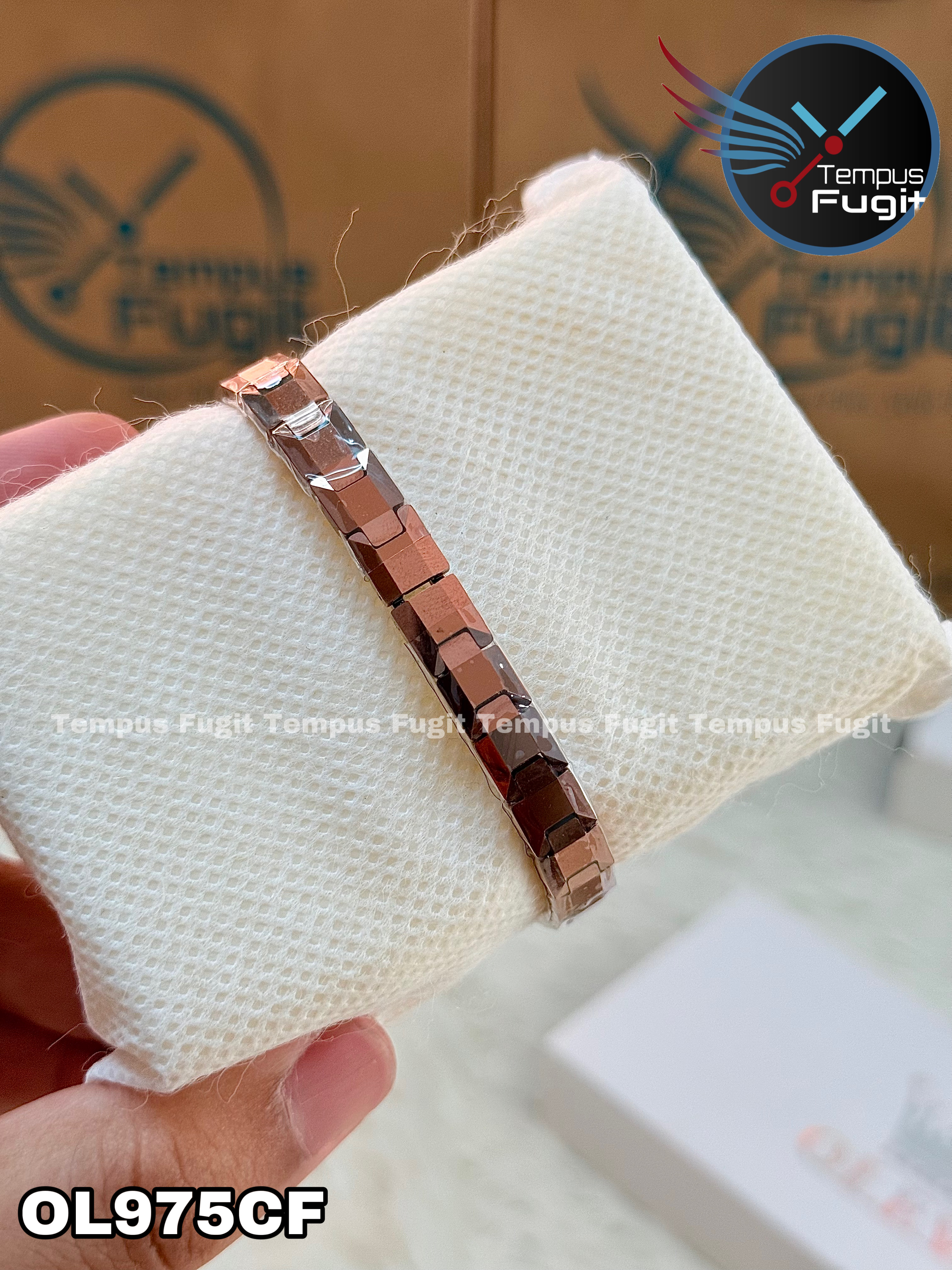 OLEVS 5501 Ladies Chain Watch-Coffee Dial- Coffee Bezel- Coffee Chain- TF Code OL975CF_img_17