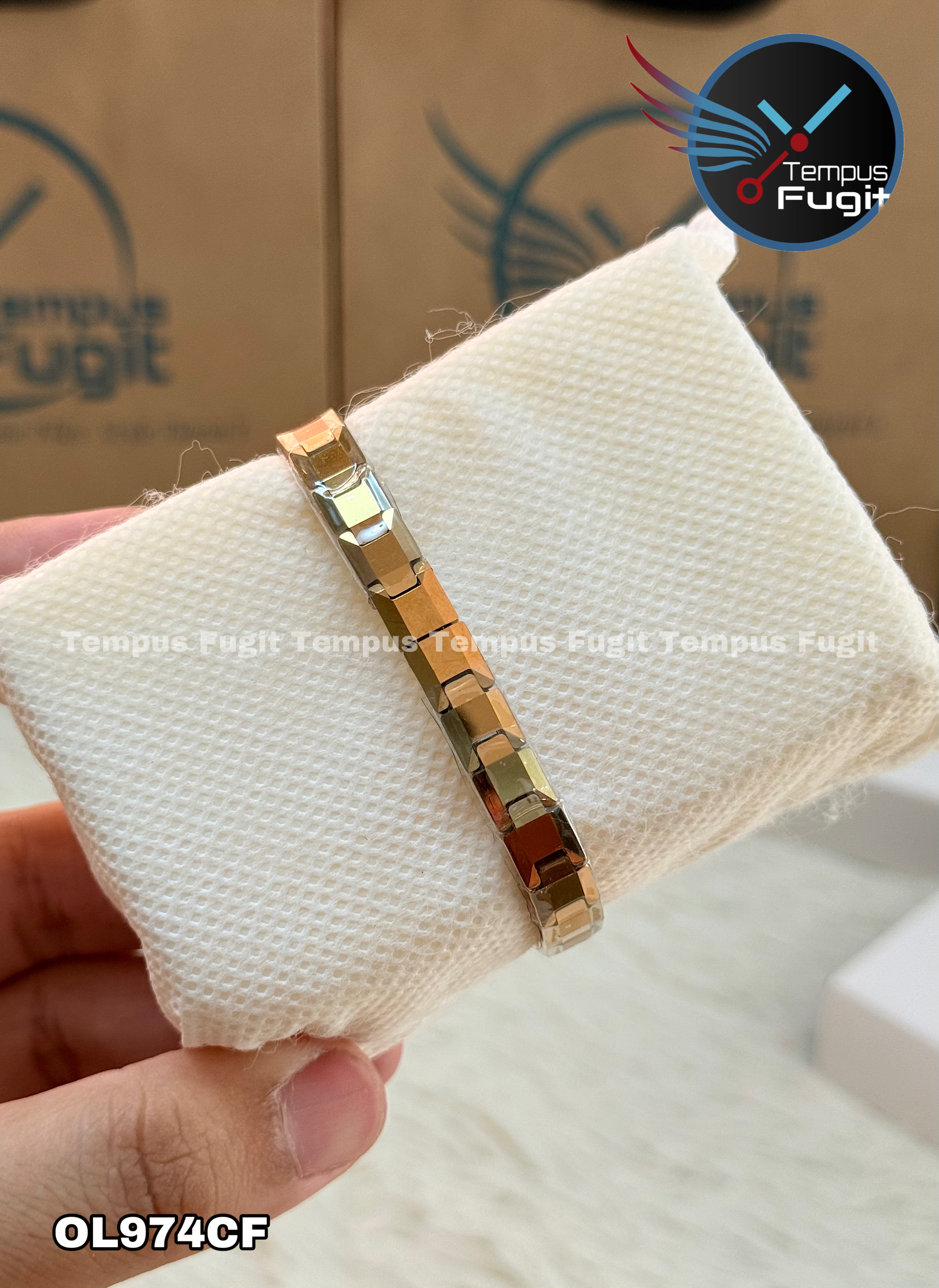 OLEVS 5501 Ladies Chain Watch- Golden Dial- Golden Bezel- Golden Chain- TF Code OL974CF_img_15