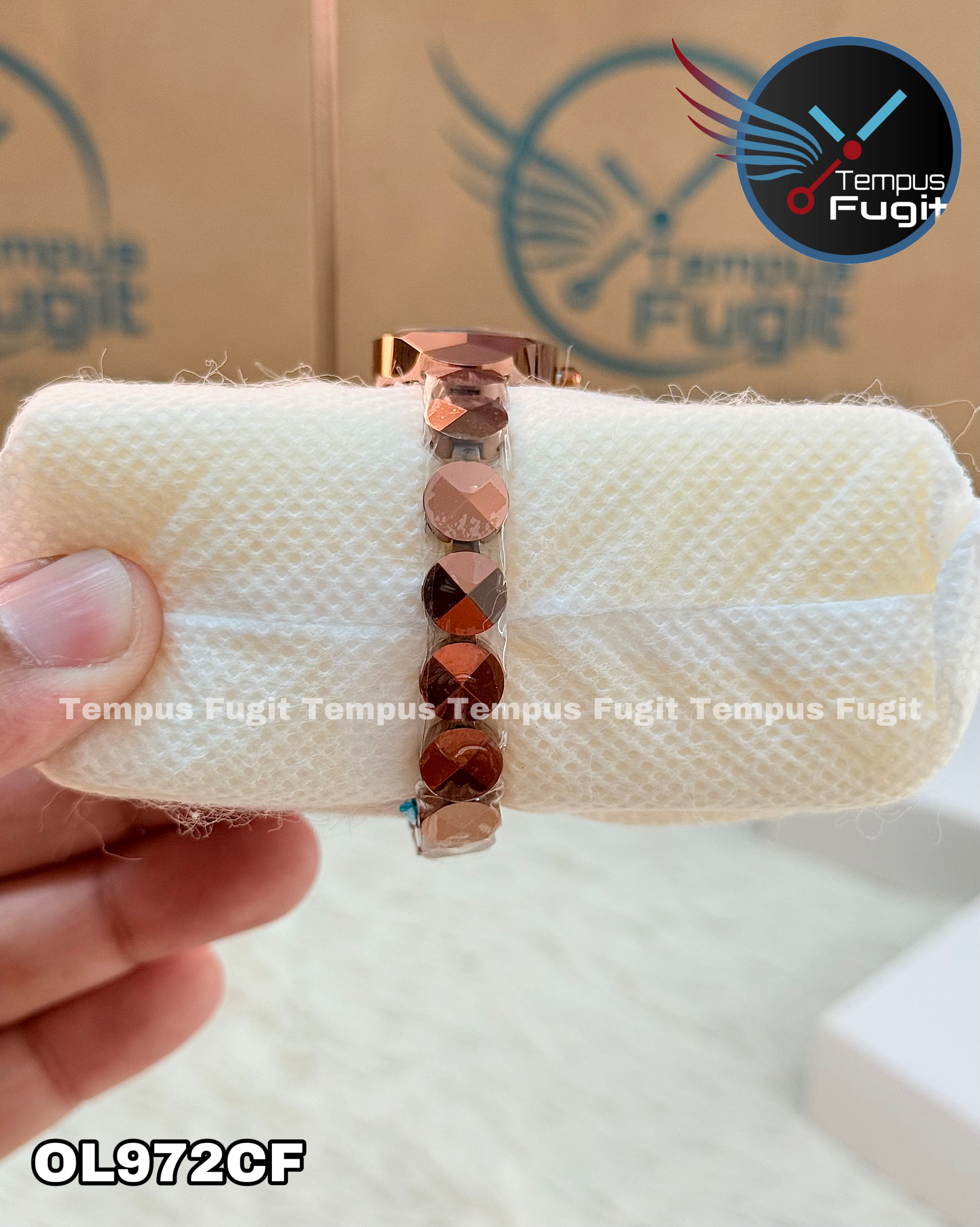 OLEVS 7007 Ladies Chain Watch- Coffee Dial- Coffee Bezel- Coffee Chain- TF Code OL972CF_img_16