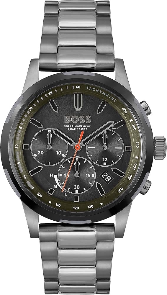 Hugo Boss Solgrade 1514034 Men’s 44 mm Quartz Chronograph – Grey & Olive Green Dial_img_2
