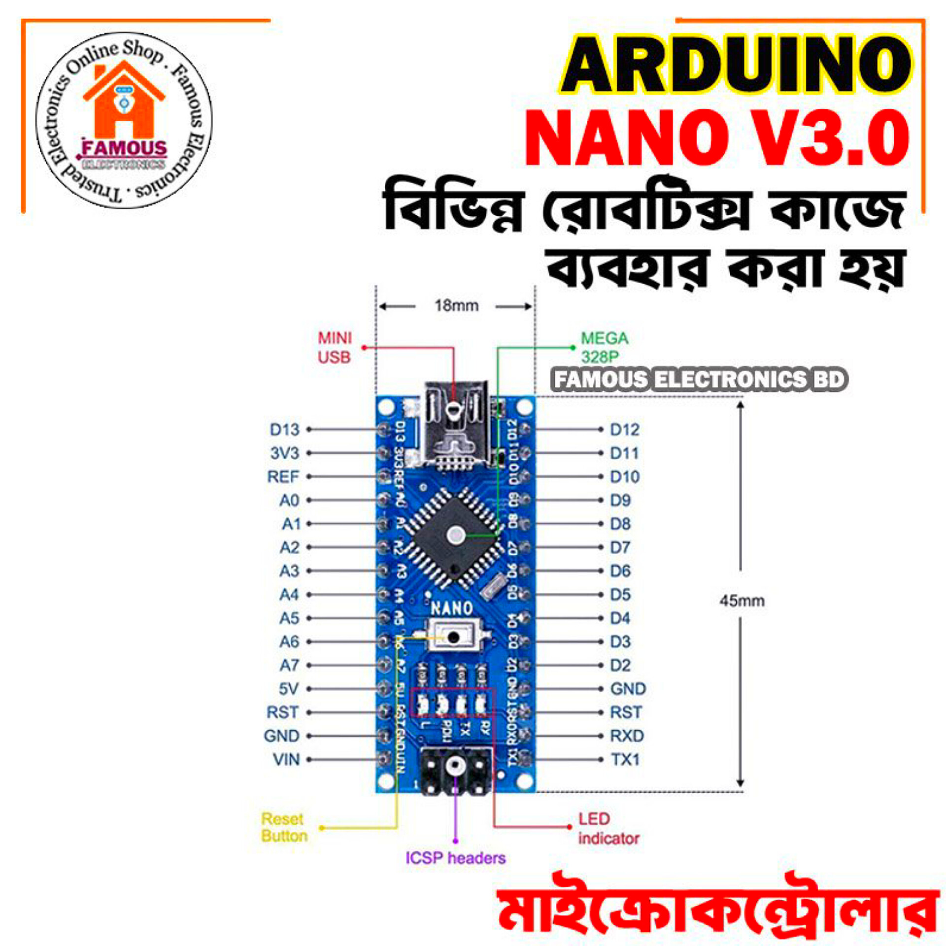 Arduino Nano V3.0 Atmel- Atmega328_img_6