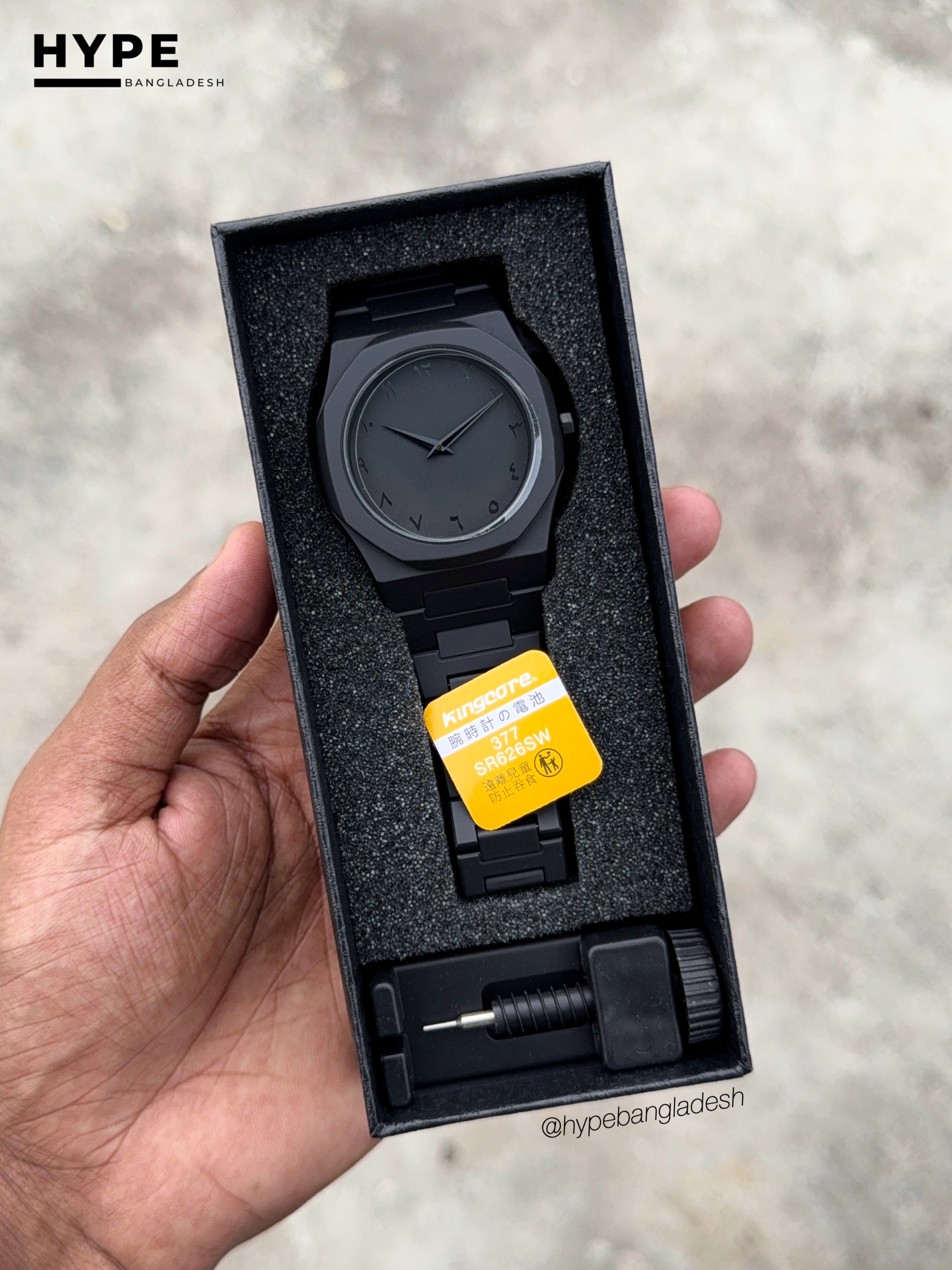 Arabic Dial Polycarbon Plastic Lightweight Watch (ALL BLACK)_img_4