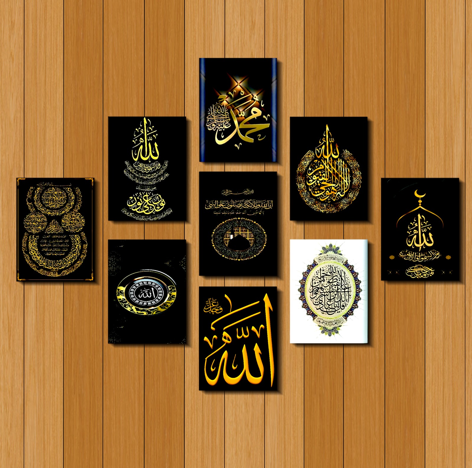 Home Decor 9pcs PVC Calligraphy Wallboard For Home & Office Decoration_img_0