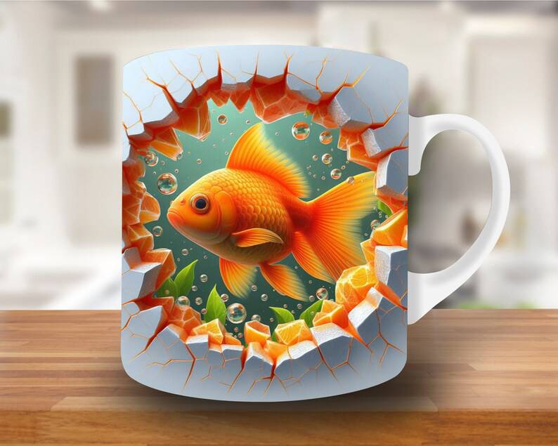 3D Fish In Water Design Mug_img_0