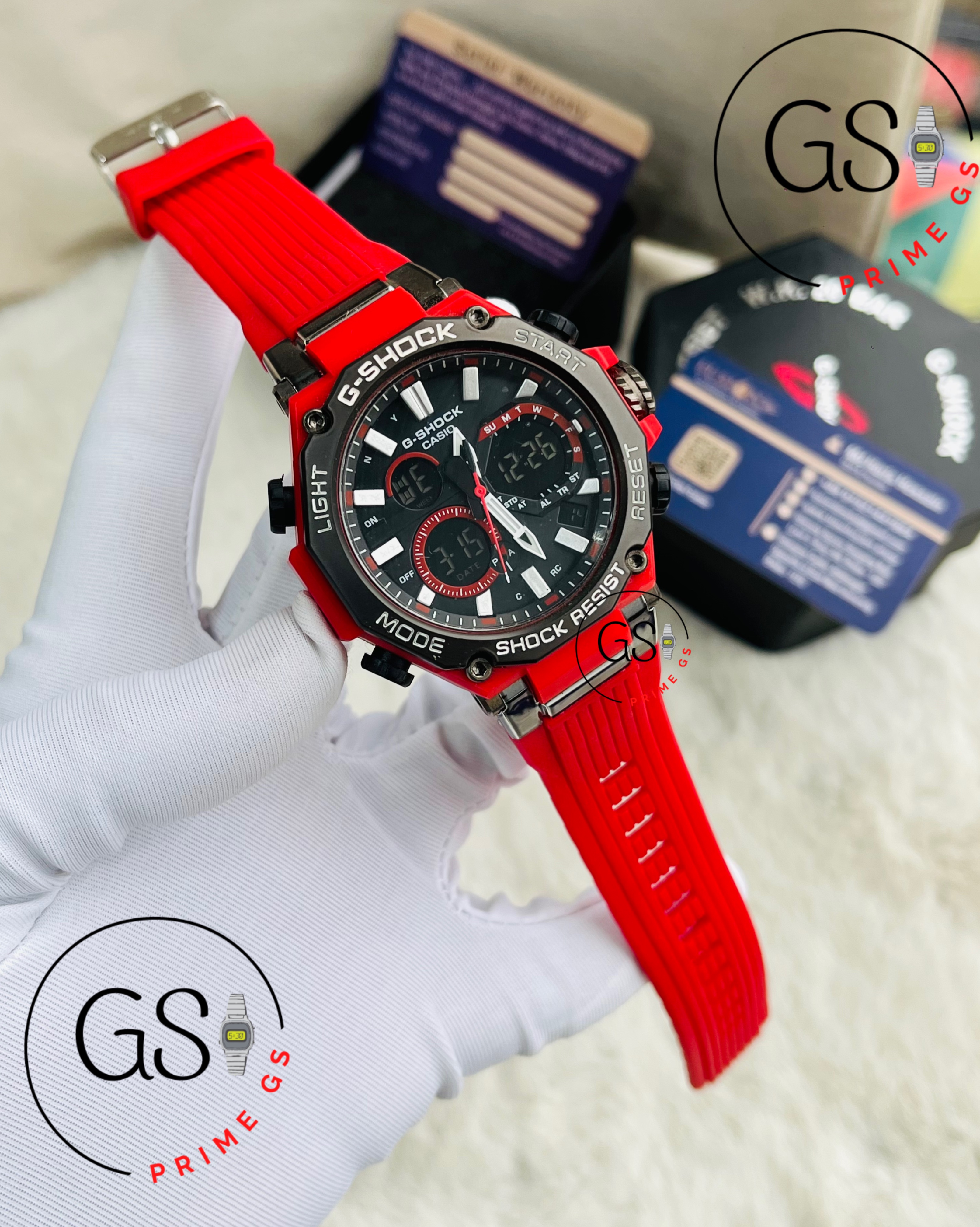 G-Shock Red Dual Timer 44 mm AA Grade GShock Watch