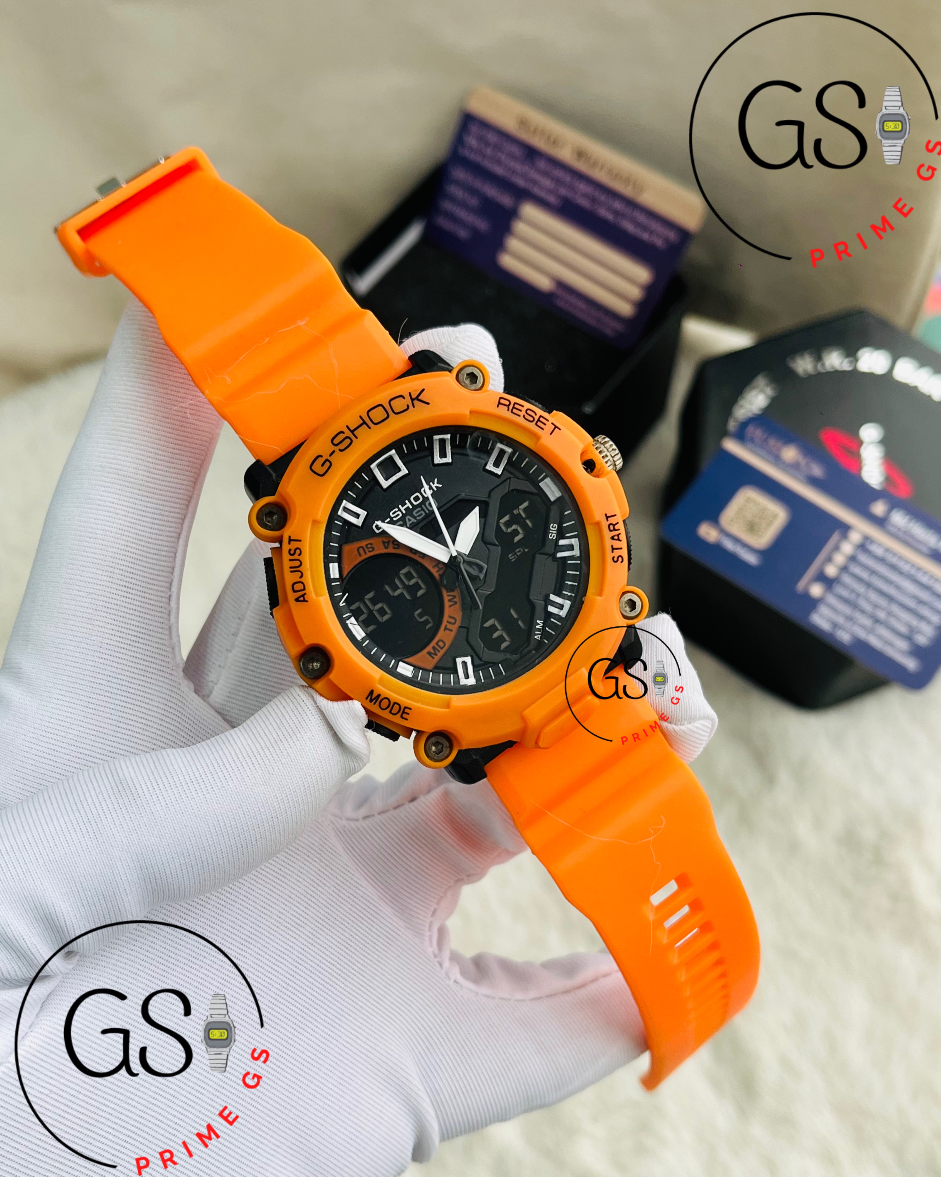 G-Shock Orange Dual Timer 44 mm AA Grade GShock Watch_img_0