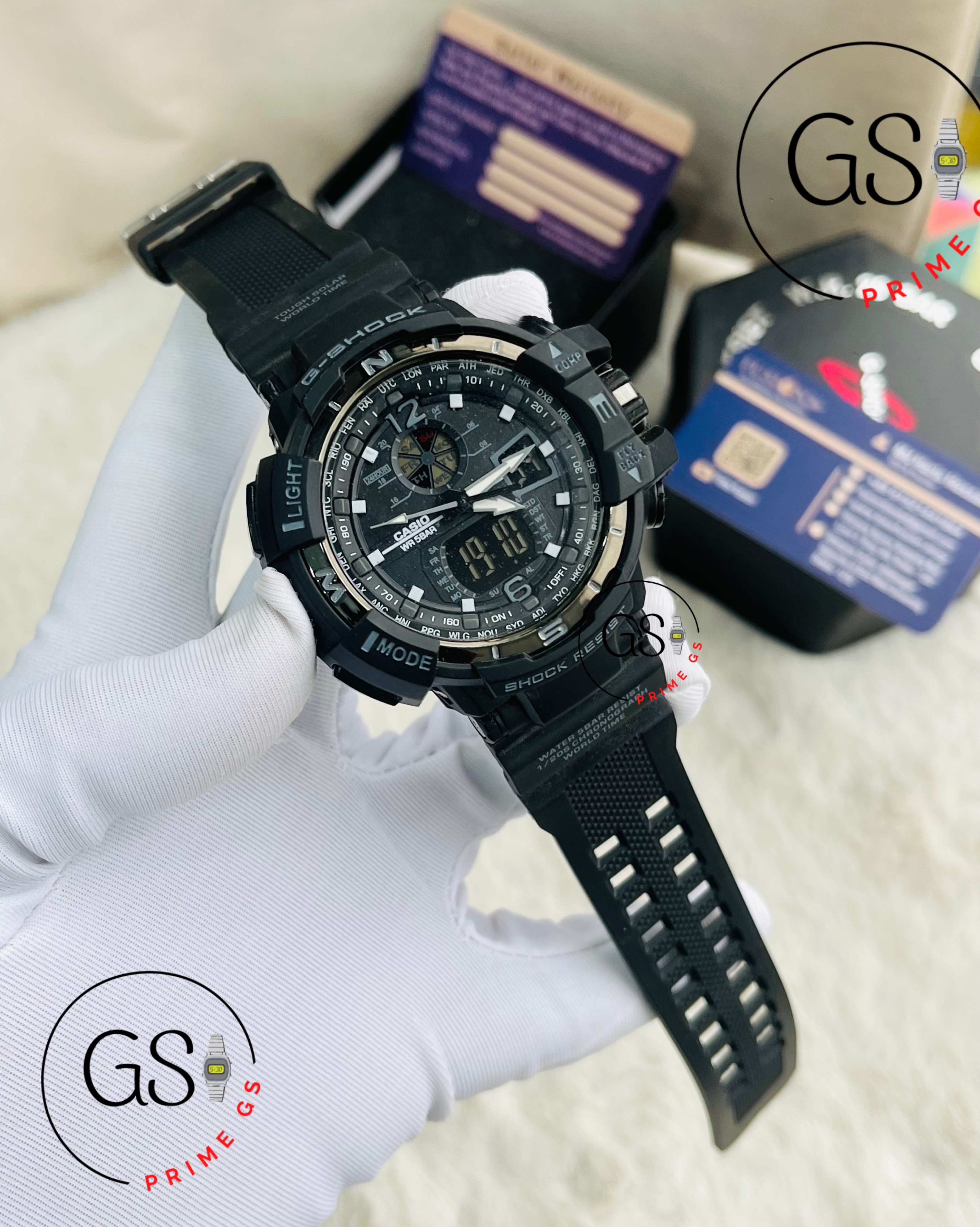 G-Shock Full Black Dual Timer 44 mm AA Grade GShock Watch