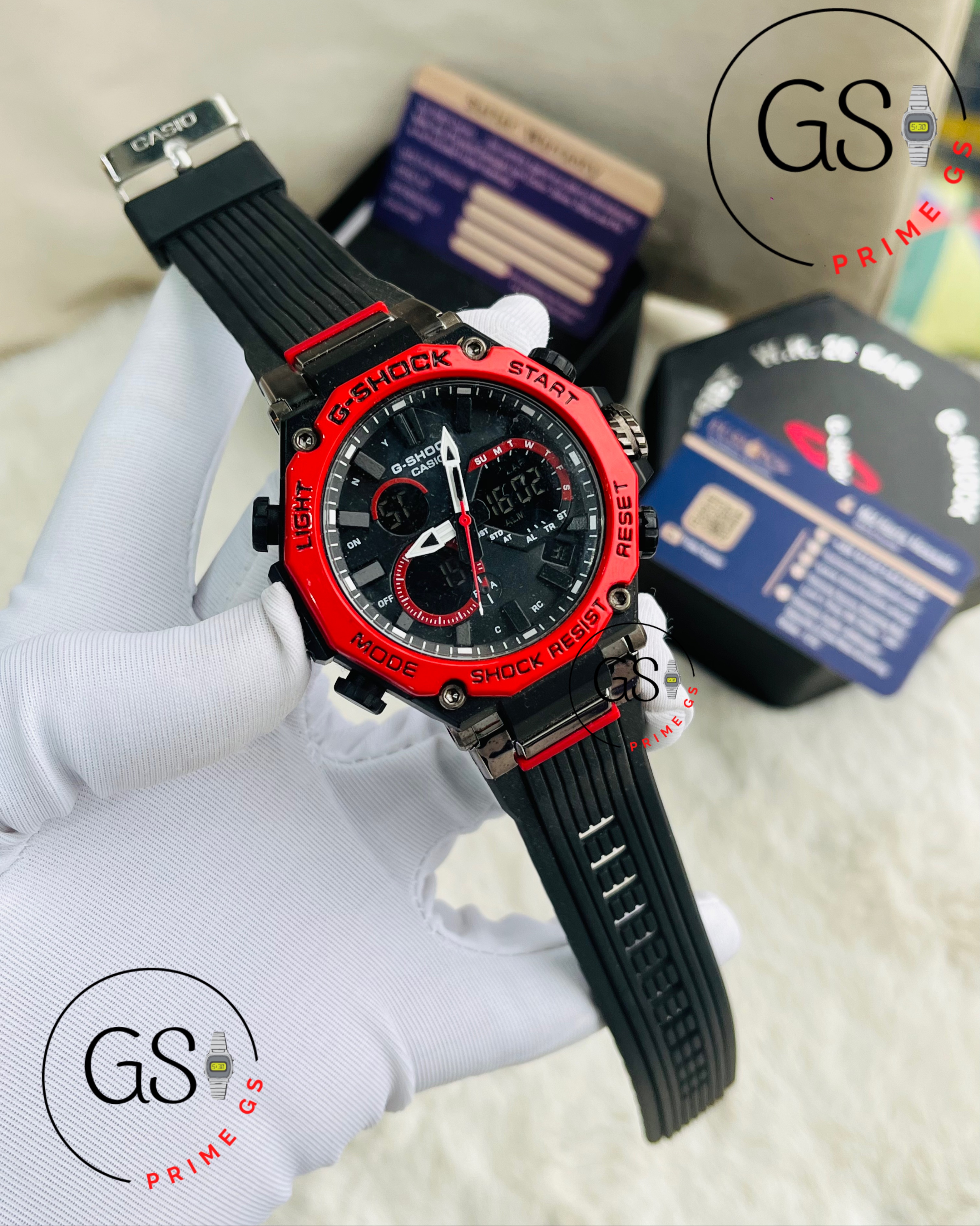 G-Shock Black Red Dual Timer 44 mm AA Grade GShock Watch