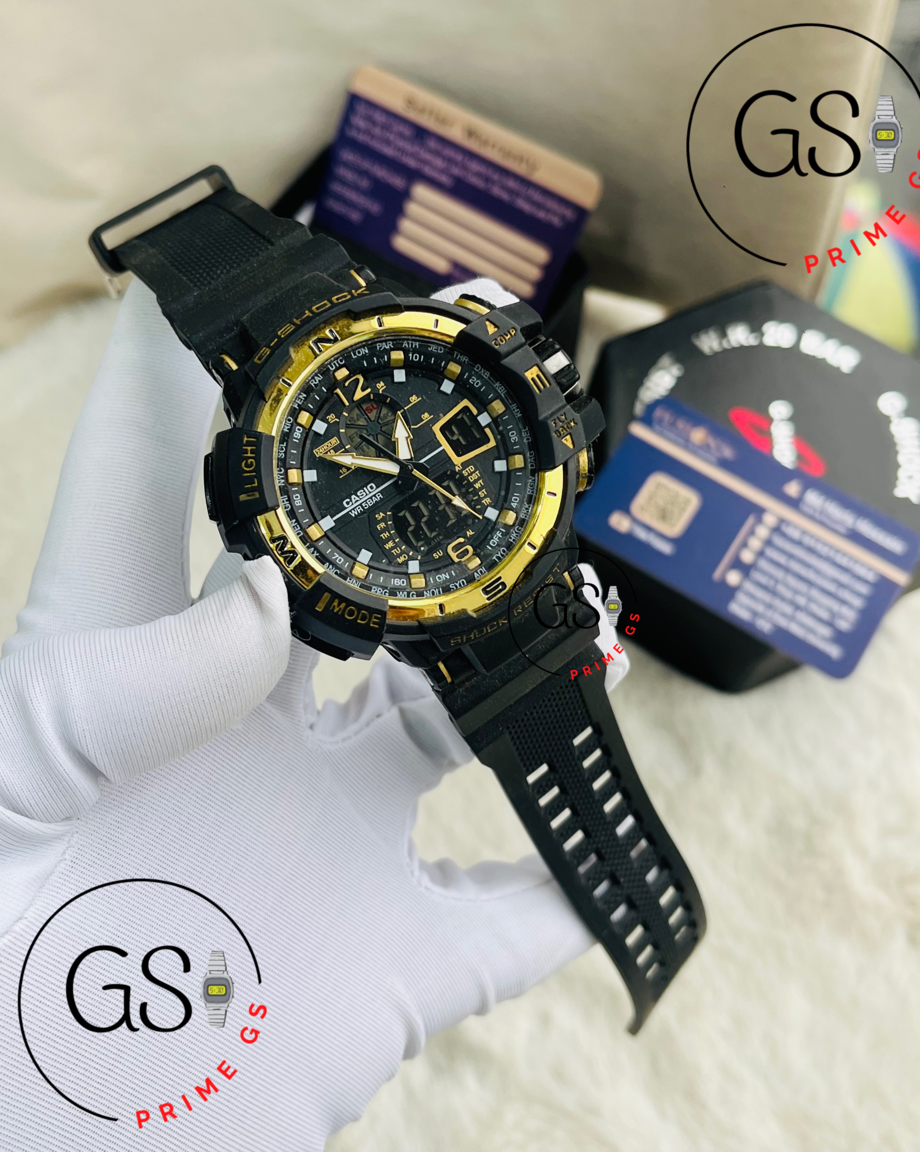 G-Shock Black Golden Dual Timer 44 mm AA Grade GShock Watch_img_0
