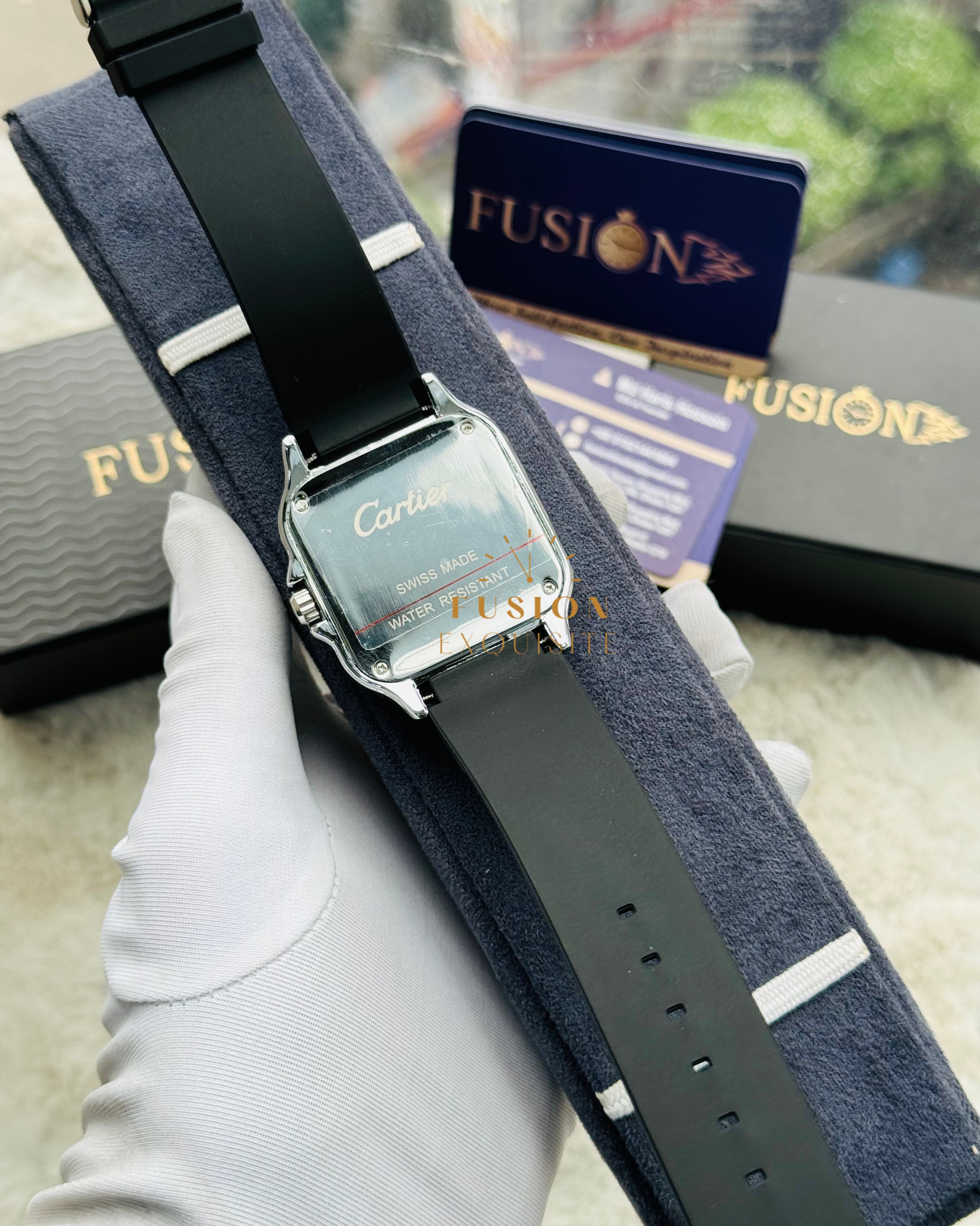 Cartier Silicone Belt Black Quartz Watch (AA Grade)_img_2