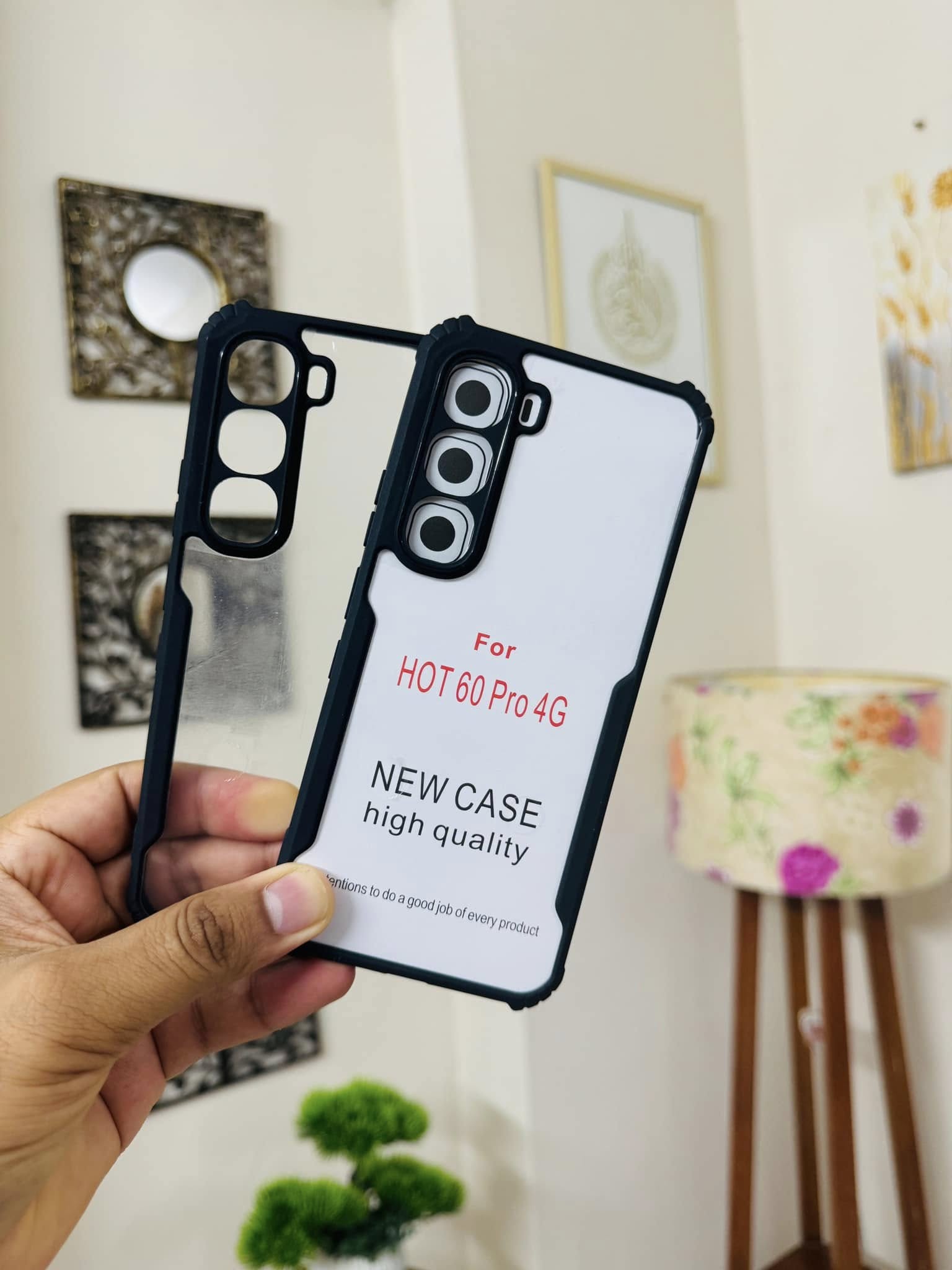 Infinix Hot 60 Pro Back Cover Transparent Hard Shock Prof Back Cover XUNDDFUSION