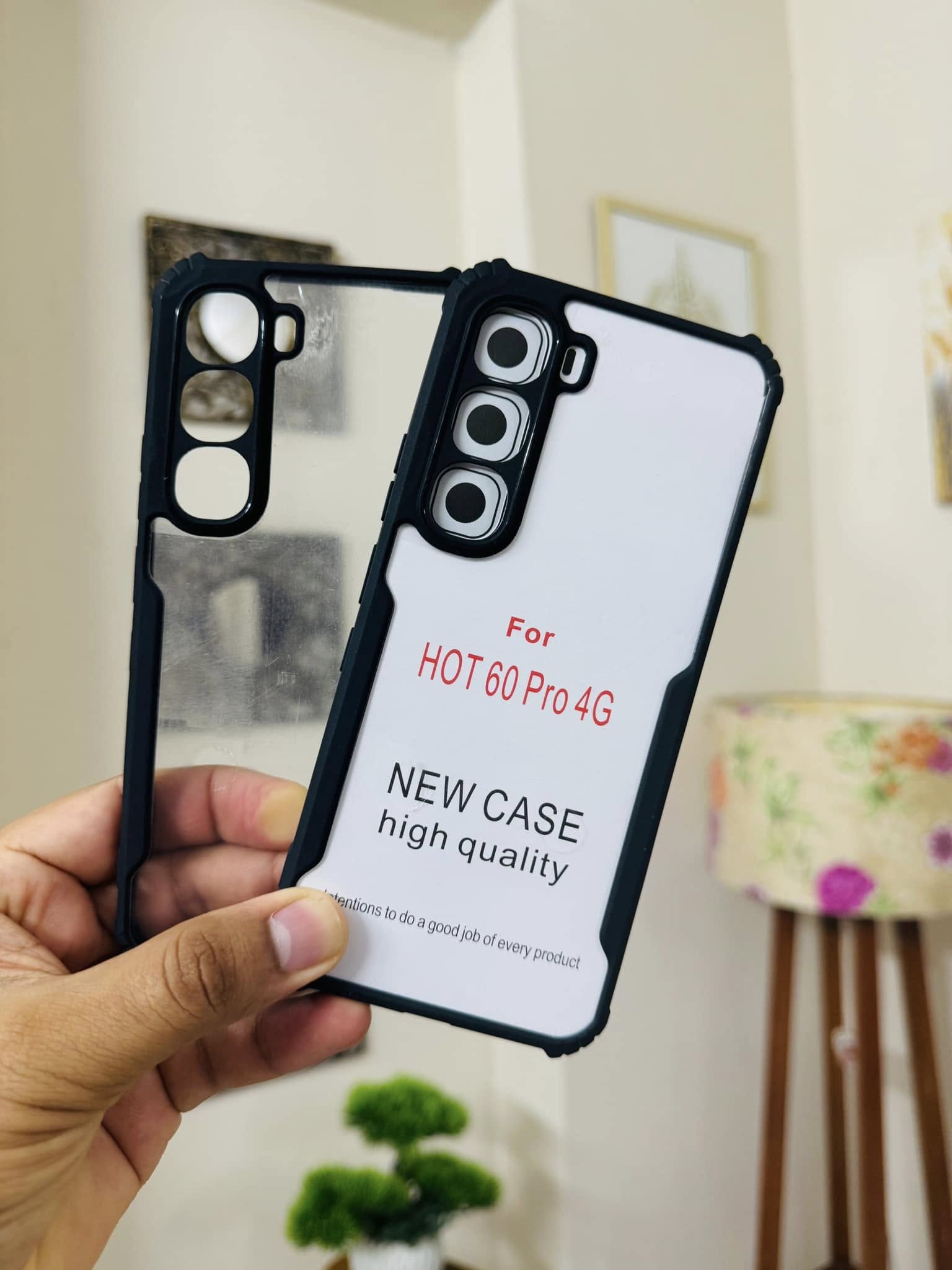 Infinix Hot 60 Pro Back Cover Transparent Hard Shock Prof Back Cover XUNDDFUSION_img_1