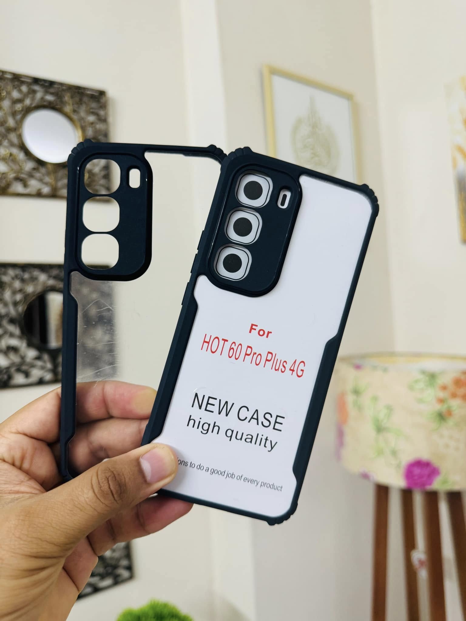 Infinix Hot 60 Pro Plus Back Cover Transparent Hard Shock Prof Back Cover XUNDDFUSION