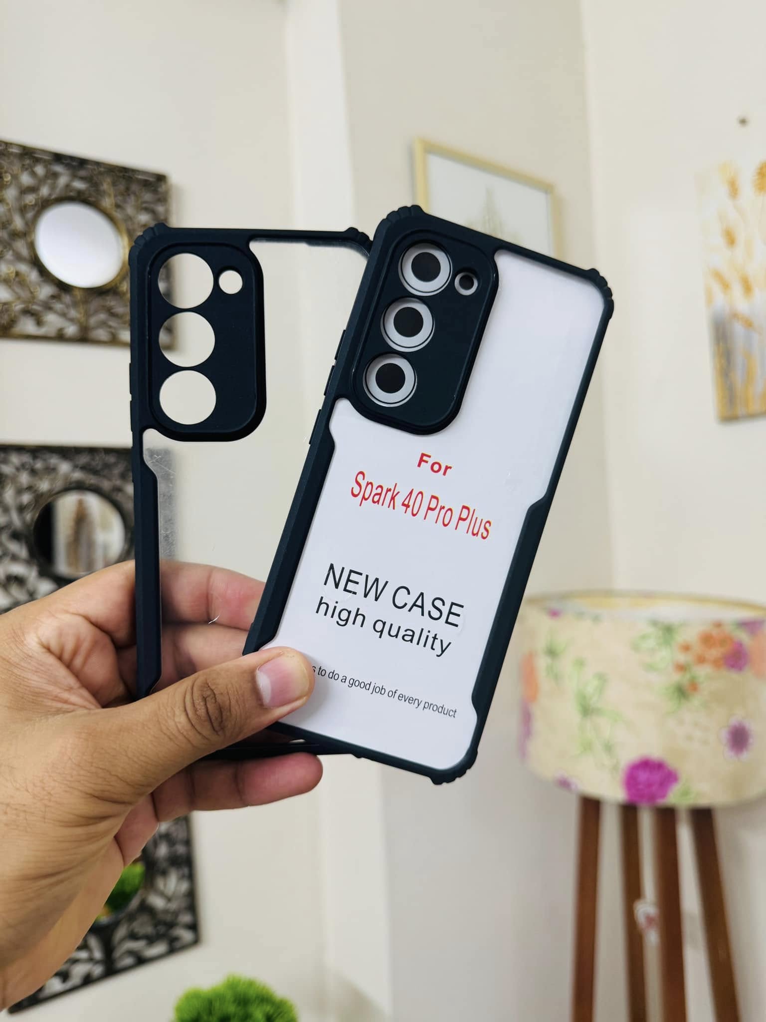 Tenco Spark 40 Pro Plus Back Cover Transparent Hard Shock Prof Back Cover XUNDDFUSION