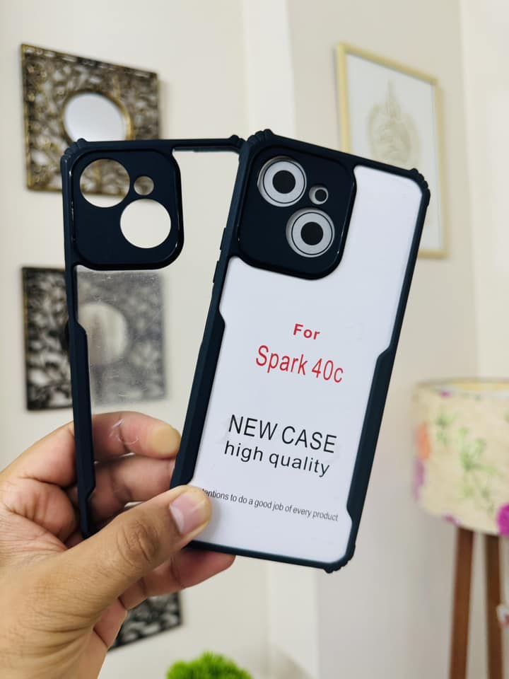 Tecno Spark 40c Back Cover Transparent Hard Shock Prof Back Cover XUNDDFUSION