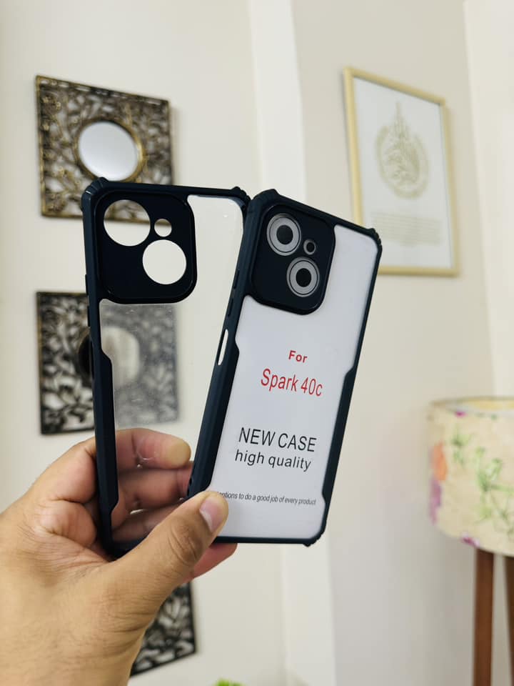 Tecno Spark 40c Back Cover Transparent Hard Shock Prof Back Cover XUNDDFUSION_img_1