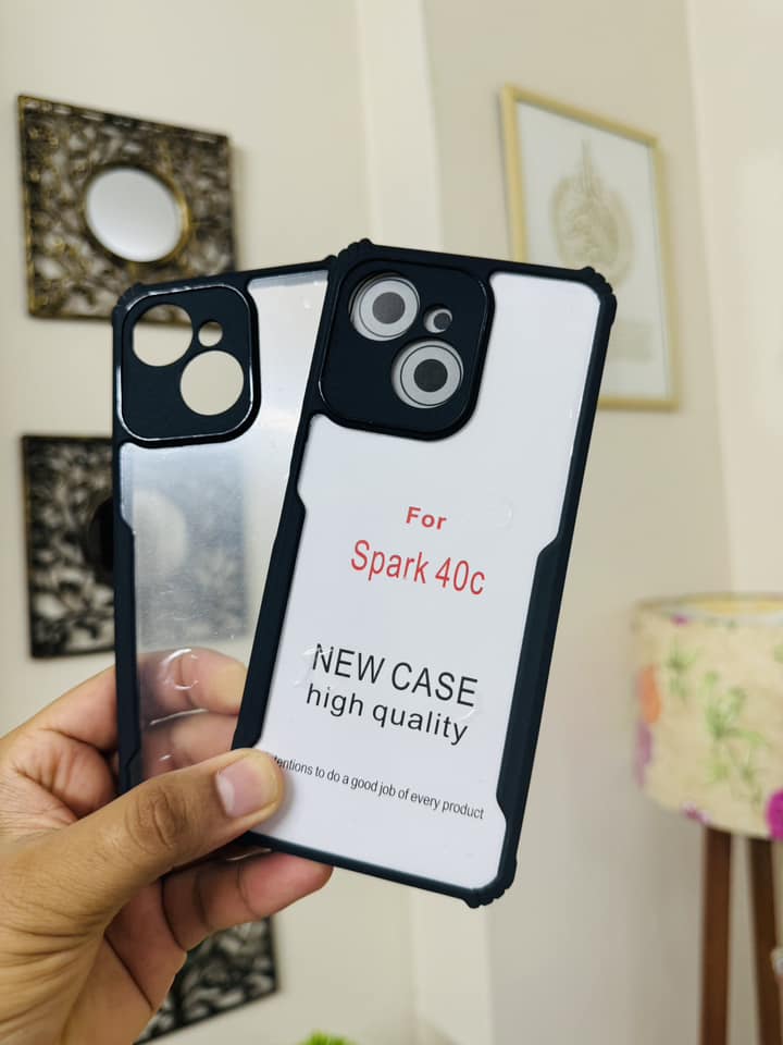 Tecno Spark 40c Back Cover Transparent Hard Shock Prof Back Cover XUNDDFUSION_img_3