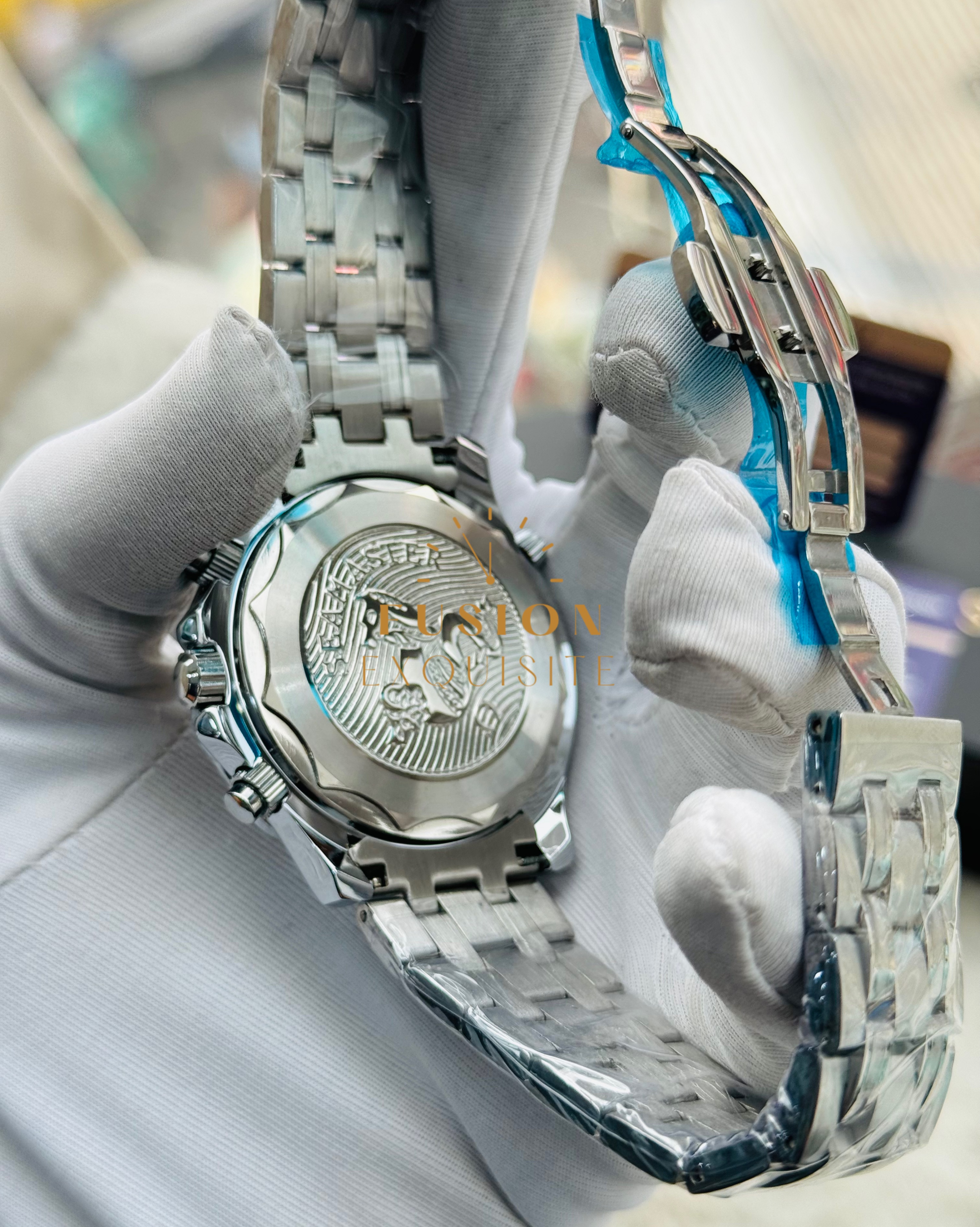 Omega Chronograph Silver White Dial Quartz Watch (AA Grade)_img_2