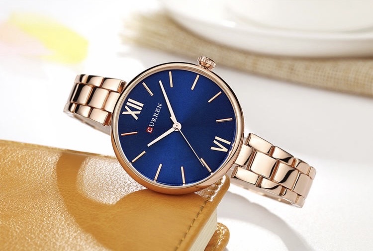 Curren 9017 Ladies Chain Watch- Blue Dial- Rose Golden Bezel- Rose Golden Chain- TF Code CR452CF_img_2