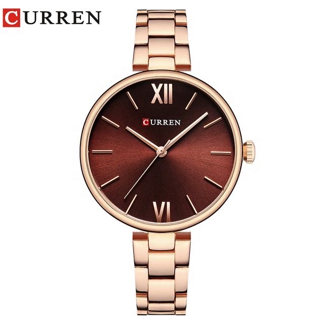 Curren 9017 Ladies Chain Watch- Coffe Dial- Rose Golden Bezel- Rose Golden Chain- TF Code CR451CF_img_0