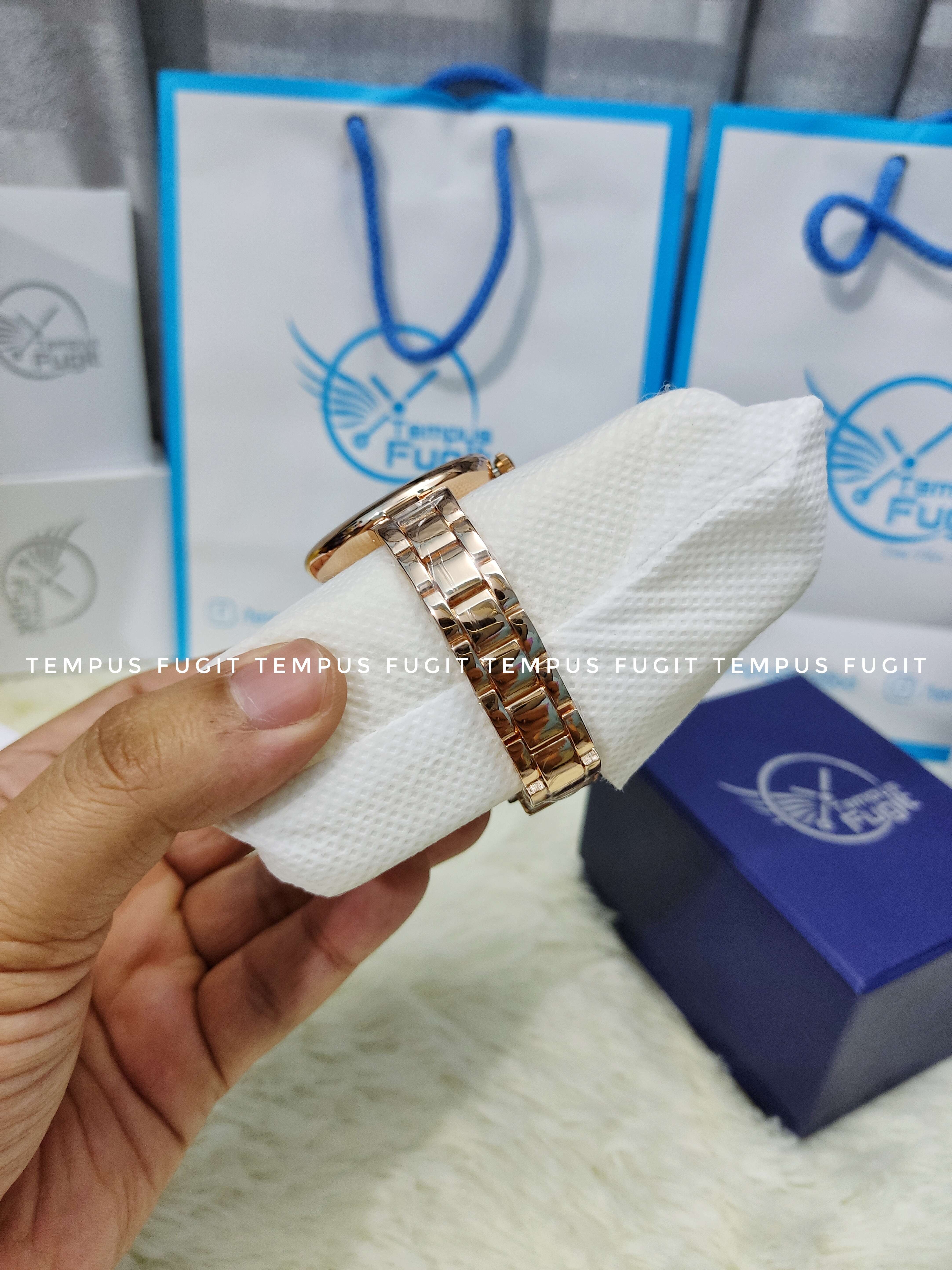 Curren 9017 Ladies Chain Watch- Blue Dial- Rose Golden Bezel- Rose Golden Chain- TF Code CR452CF_img_5