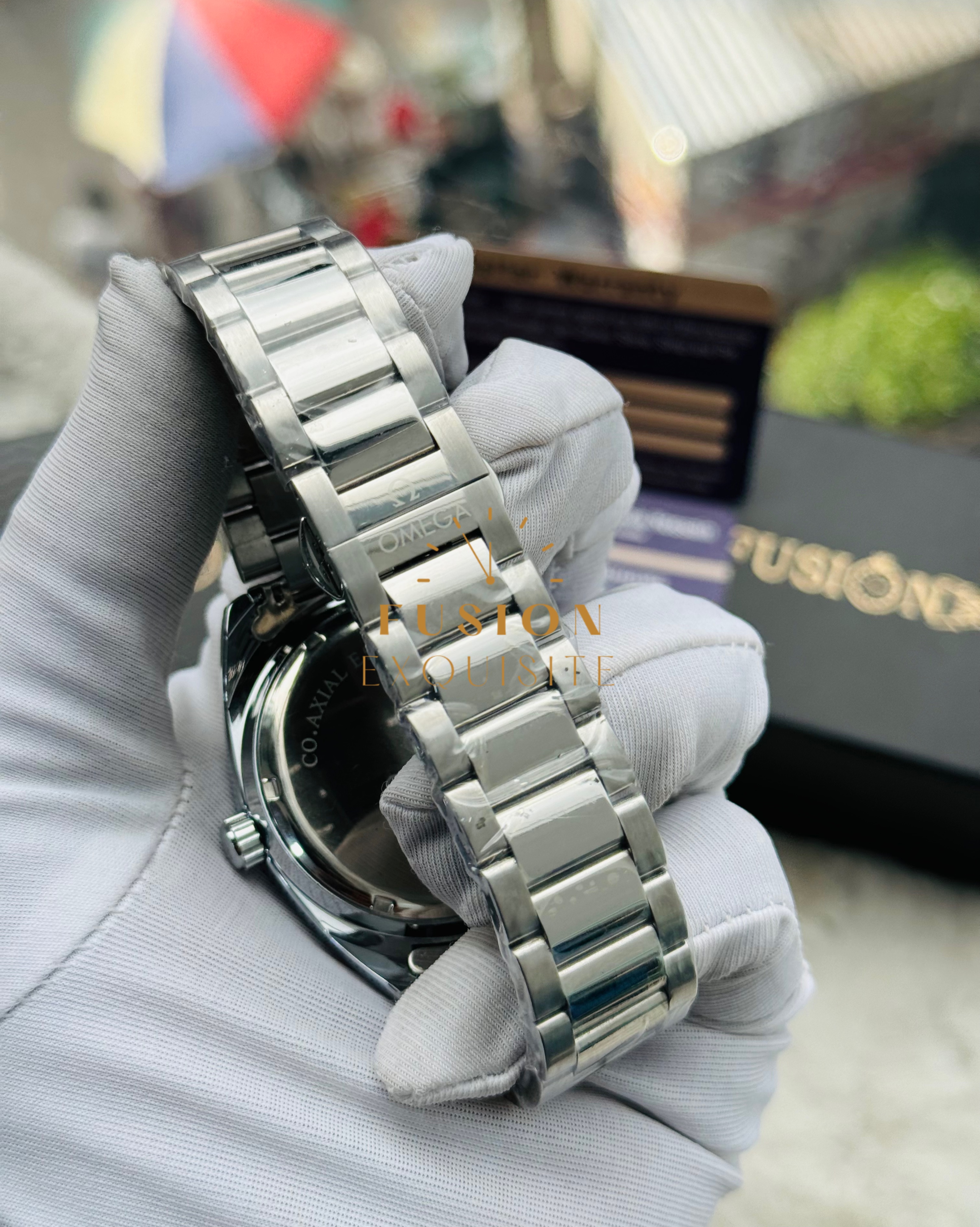 Omega Formal Black Orange Dial Swift Movement Watch (AA Grade)_img_3