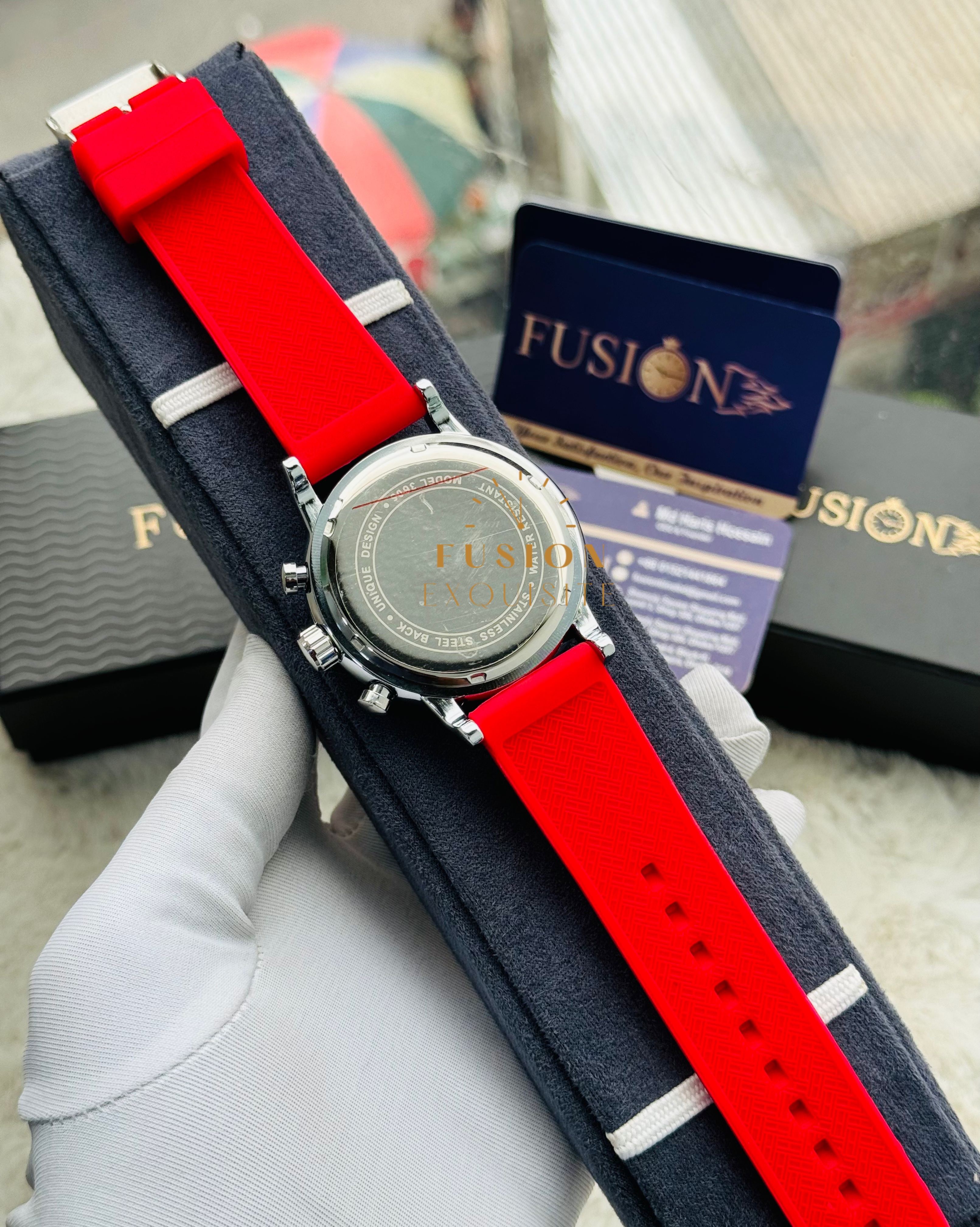 Tommy Hilfiger Red White Dial Chronograph Watch (AA Grade)_img_1