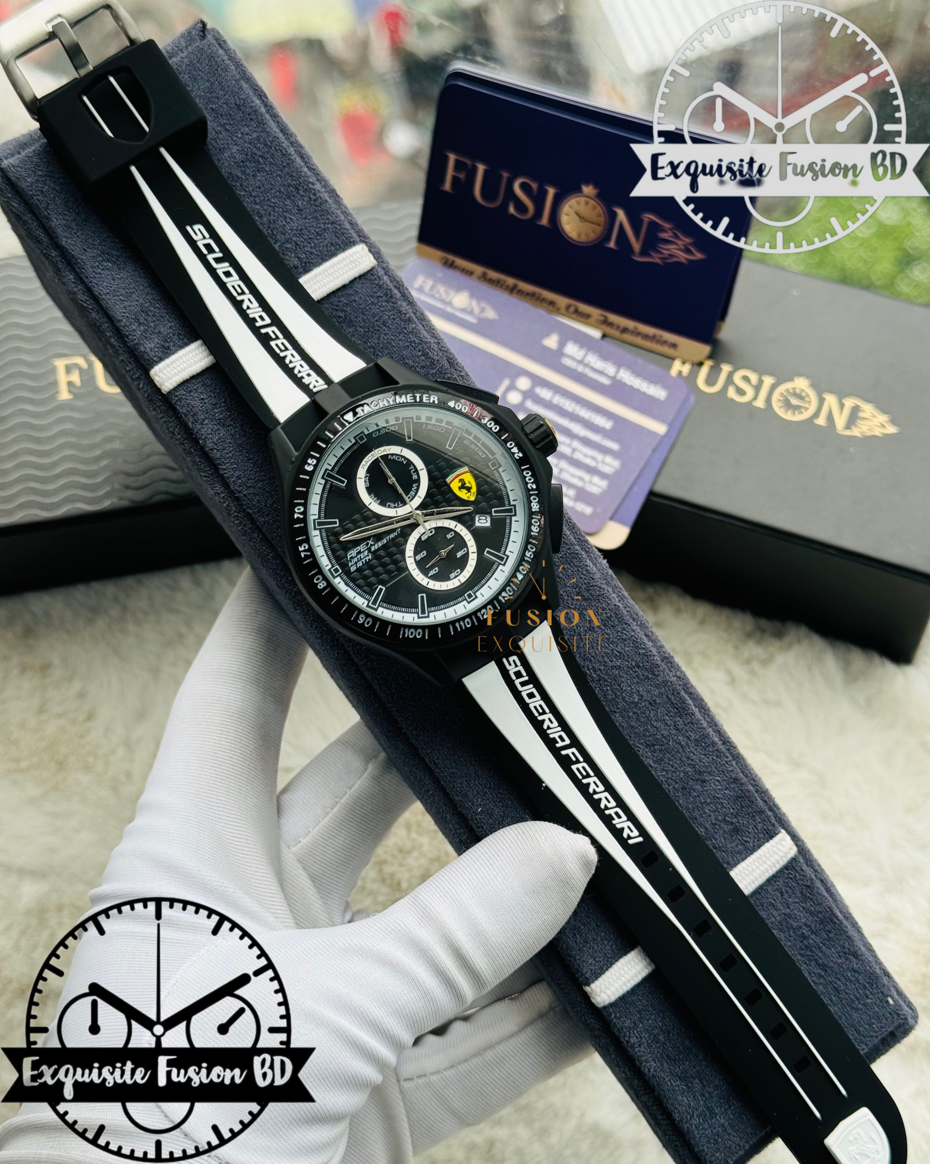 Ferrari White Chronograph Watch (AA Grade)