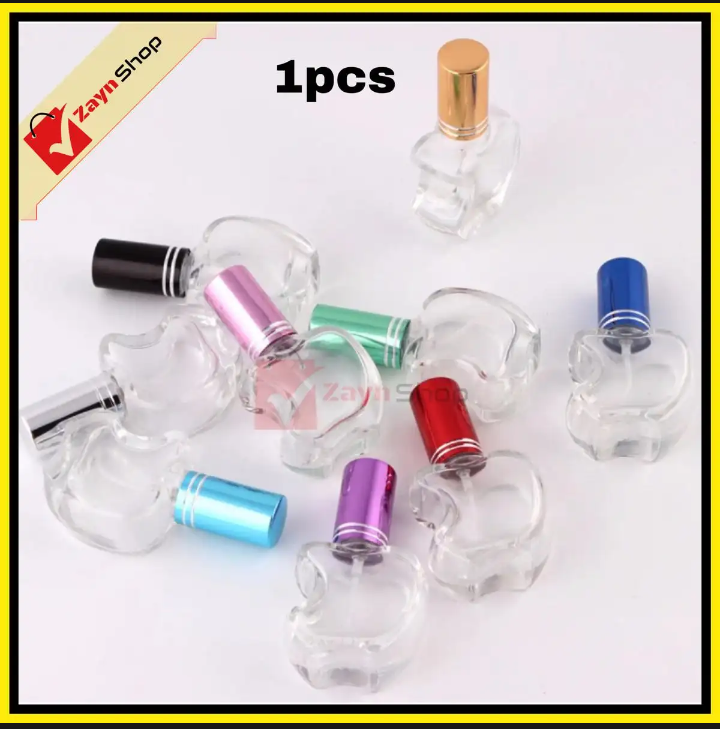 Empty  Bottle apple shape 10ml  Refillable Spray Atomizer  Transparent Glass  Random Color 1pcs_img_0