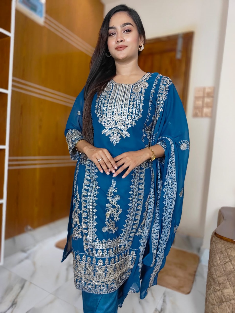 Georgette Embroidery Three Piece_img_0