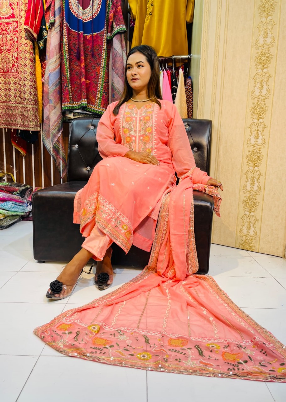 Georgette Embroidery Three Piece_img_0