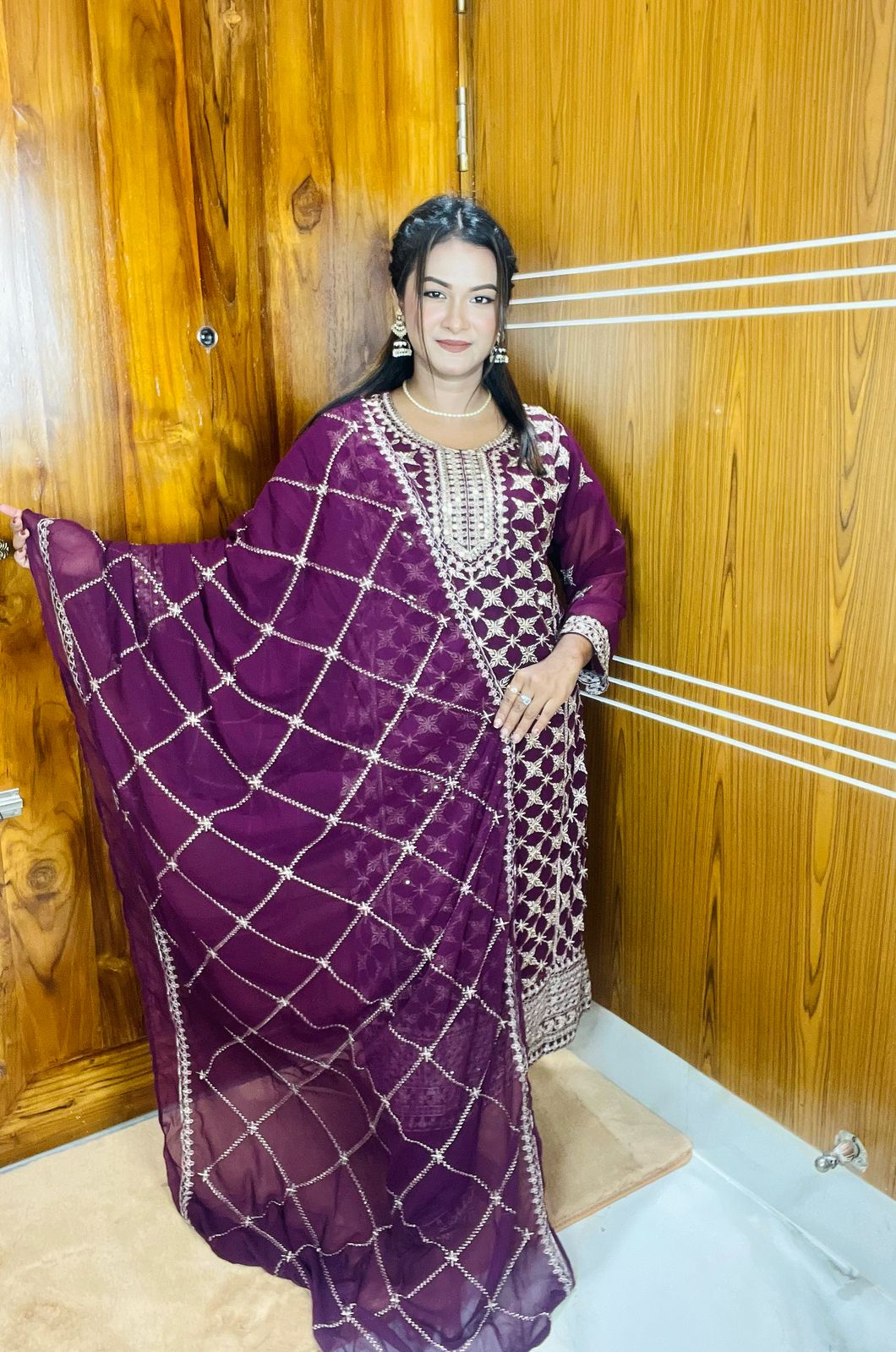 Georgette Embroidery Three Piece_img_0