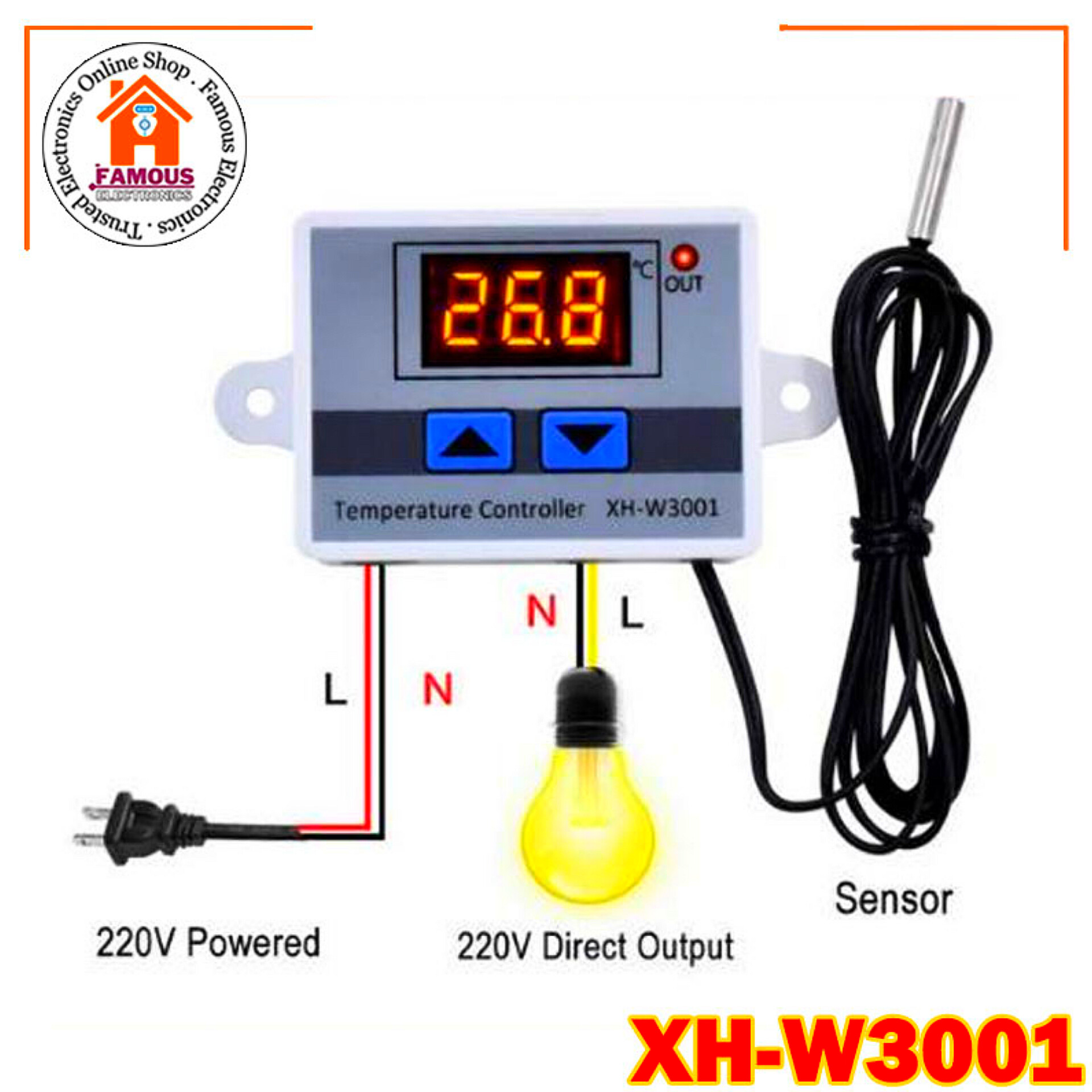 XH-W3001 Digital Temperature Controller AC 220v LED Display Thermometer Controller Supply AC220V Using Egg Incubator Equivalent_img_3