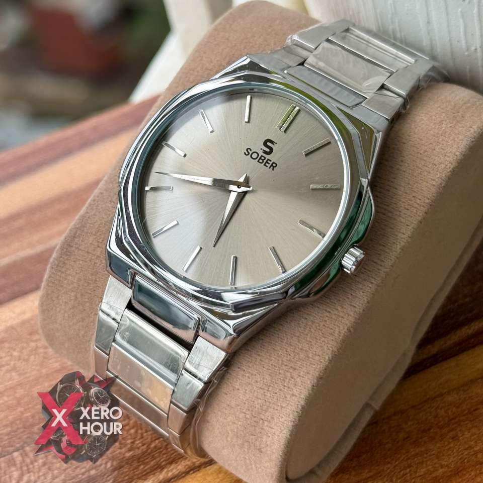 Sober Hexagon (7666) | 6.6mm slim | Silver Body grey dial