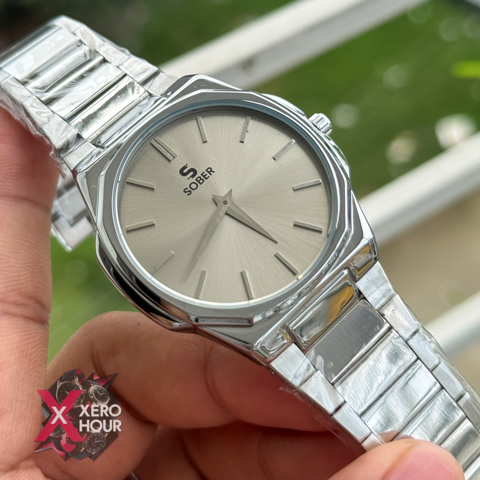 Sober Hexagon (7666) | 6.6mm slim | Silver Body grey dial_img_7