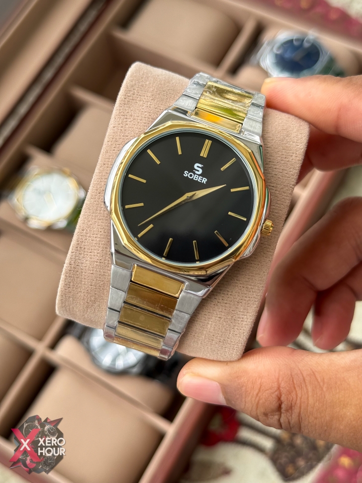 Sober Hexagon (7666 Model) | 6.6mm | Dual Tone Black Dial