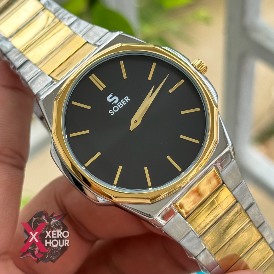 Sober Hexagon (7666 Model) | 6.6mm | Dual Tone Black Dial_img_7