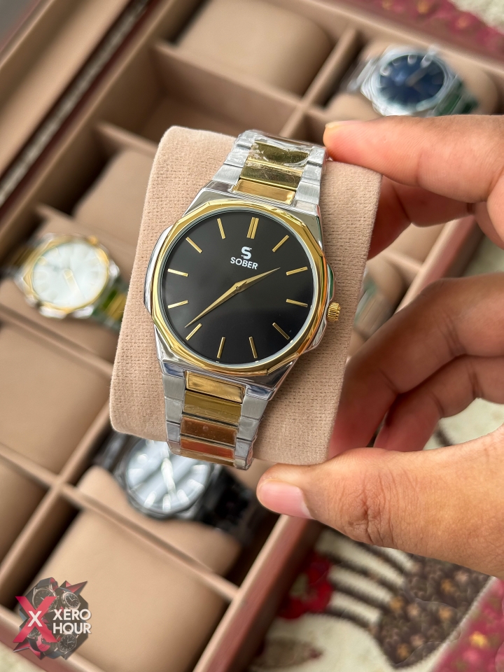 Sober Hexagon (7666 Model) | 6.6mm | Dual Tone Black Dial_img_8