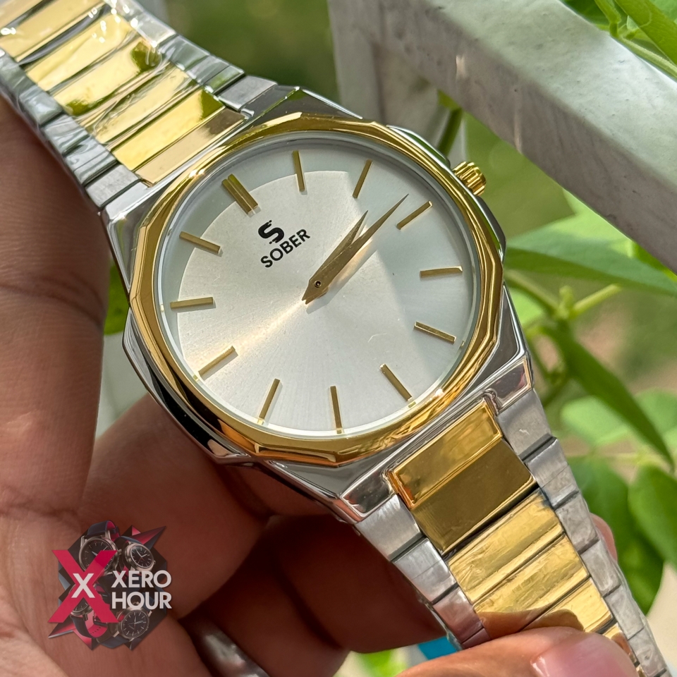 Sober Hexagon (7666 series)| 6.6mm | Dual Tone White Dial_img_5