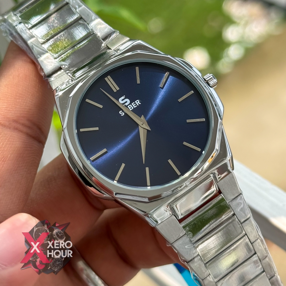 Sober Hexagon (7666 series)|6.6mm slim | Silver Body Blue Dial_img_2