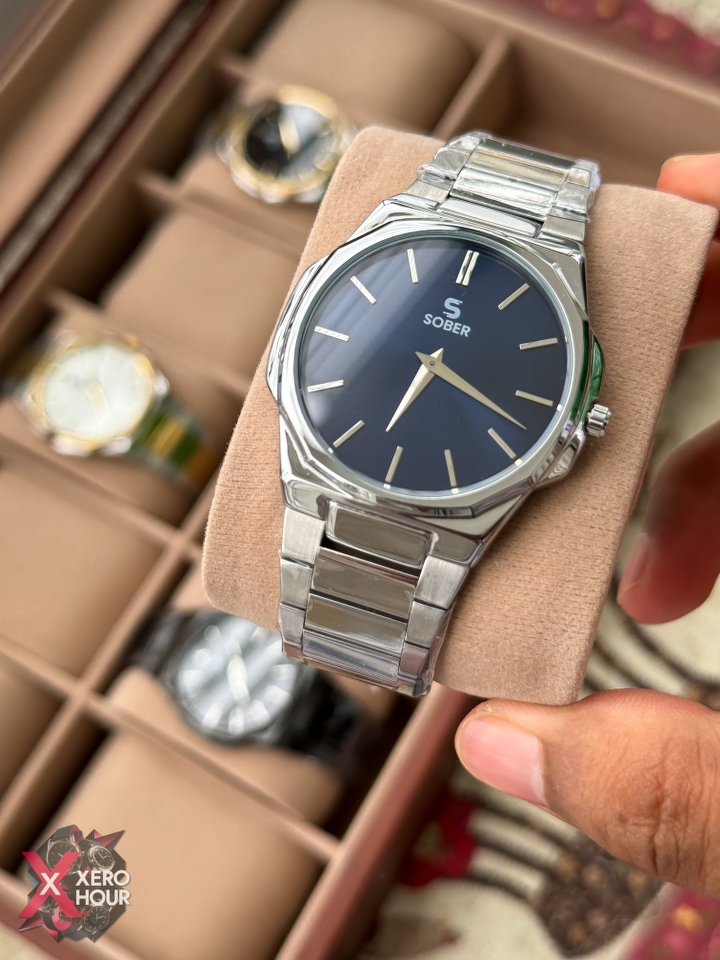 Sober Hexagon (7666 series)|6.6mm slim | Silver Body Blue Dial_img_6