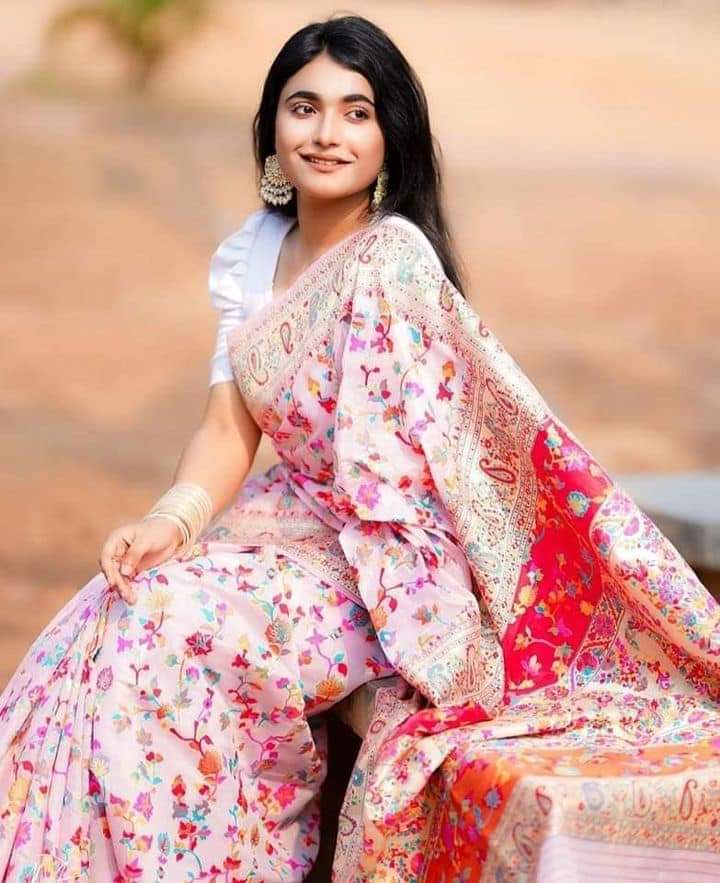 Half Silk Screen Print Saree_img_0