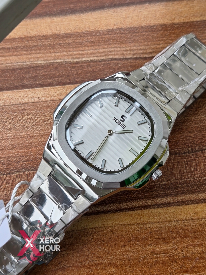 Sober patek Shape (2668 Model) |  6.6mm Slim | Silver with white dial_img_1