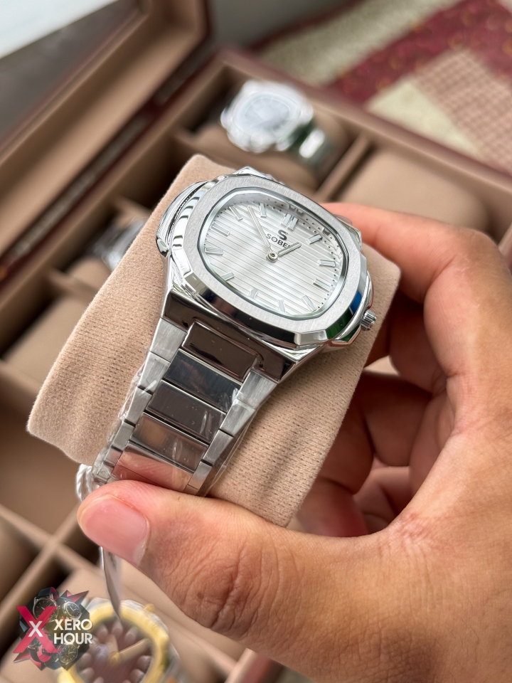 Sober patek Shape (2668 Model) |  6.6mm Slim | Silver with white dial_img_2