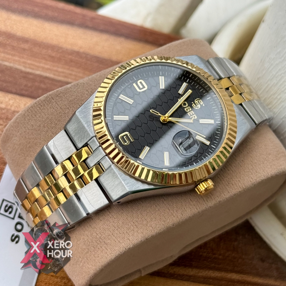 Sober Land Dweller Shape (A15 Model) | 8.7mm Slim | Dual Tone Black dial_img_8