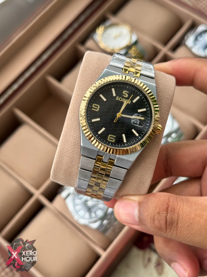 Sober Land Dweller Shape (A15 Model) | 8.7mm Slim | Dual Tone Black dial_img_10