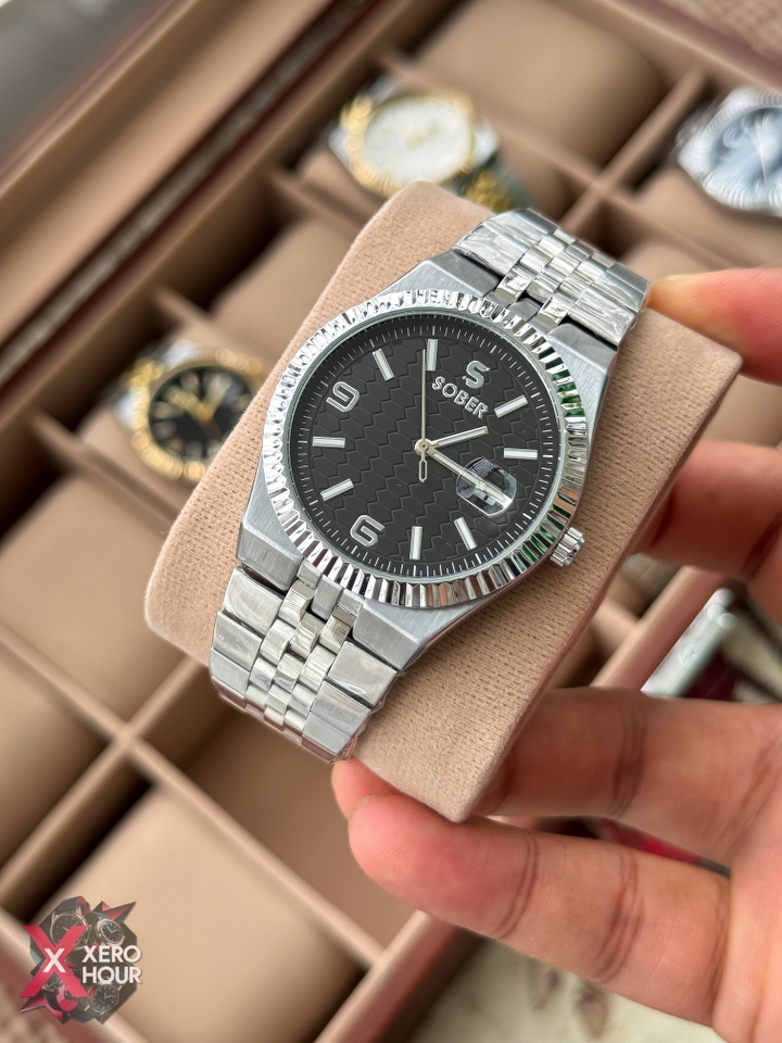 Sober Land Dweller Shape (A15 Model) | 8.7mm Slim | Silver with Black dial_img_9